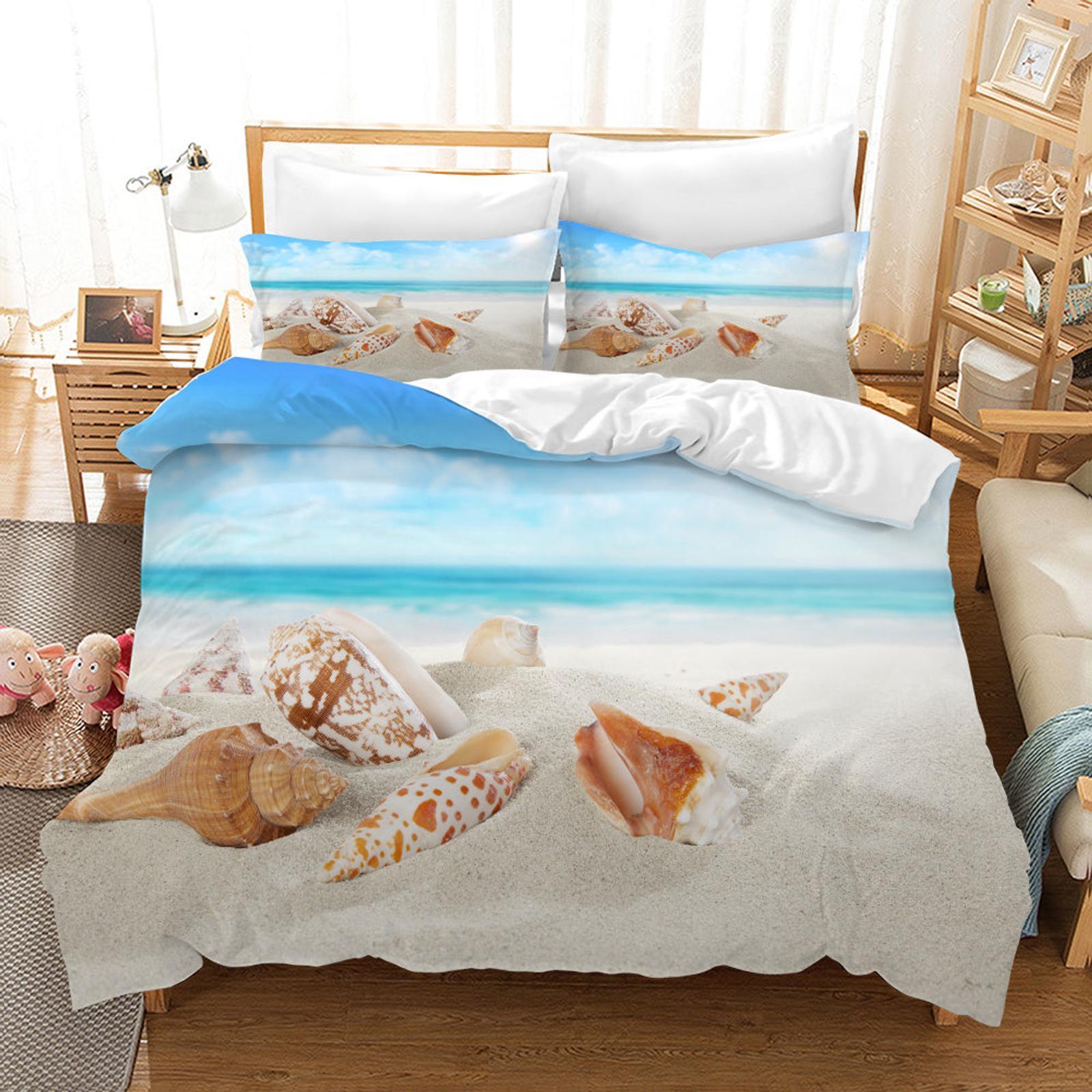 3D Sea Beach Conch Quilt Cover Set Bedding Set Pillowcases 128 ...