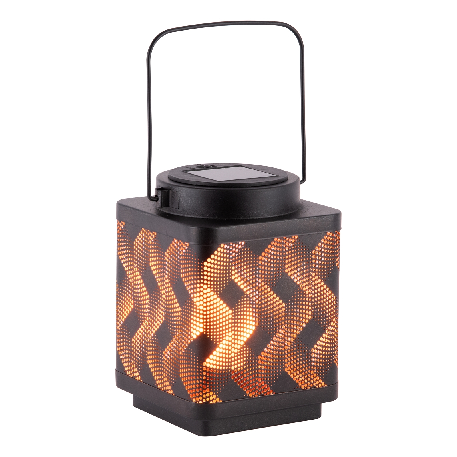 Arlec 15cm LED Diagonal Flame Effect Solar Lantern Bunnings Australia