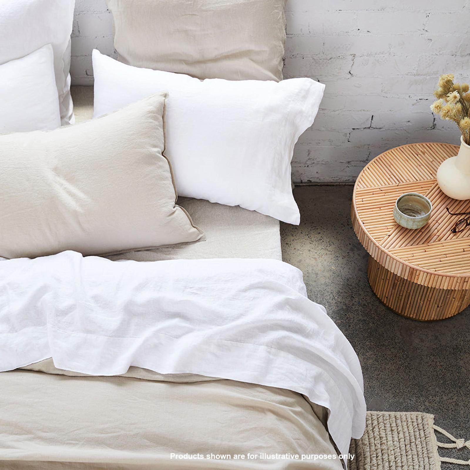 MyHouse Pure European Linen Sheet Set Double Charcoal Bunnings Australia