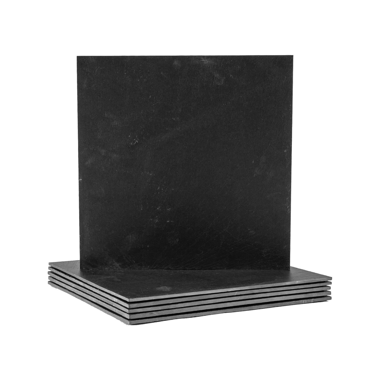 Argon Tableware 6 Piece Linea Square Slate Placemats Set Rustic