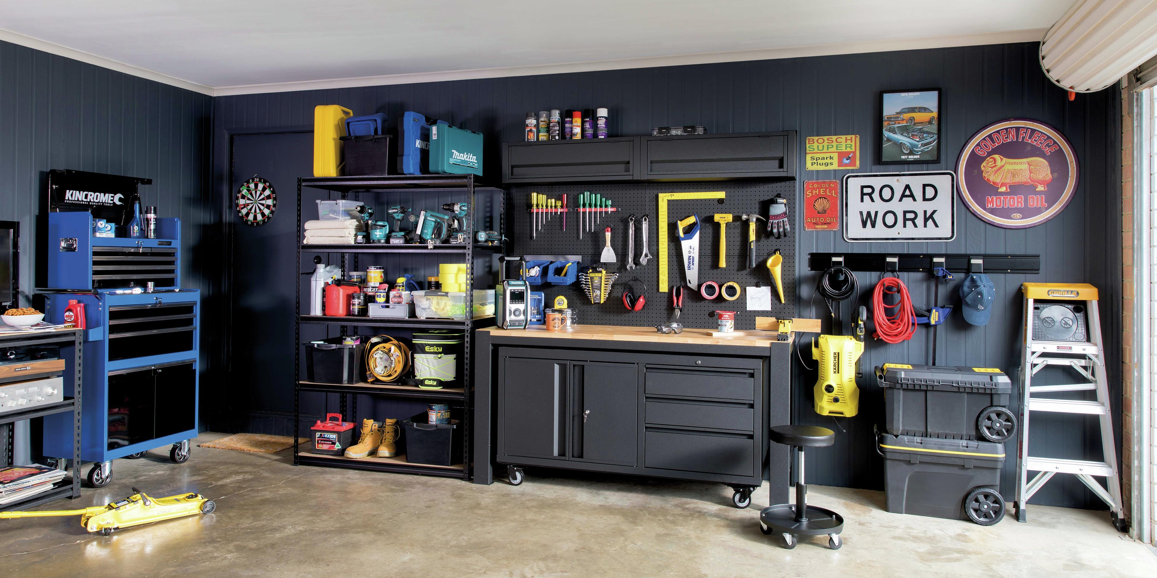 Bunnings garage shop shelving units