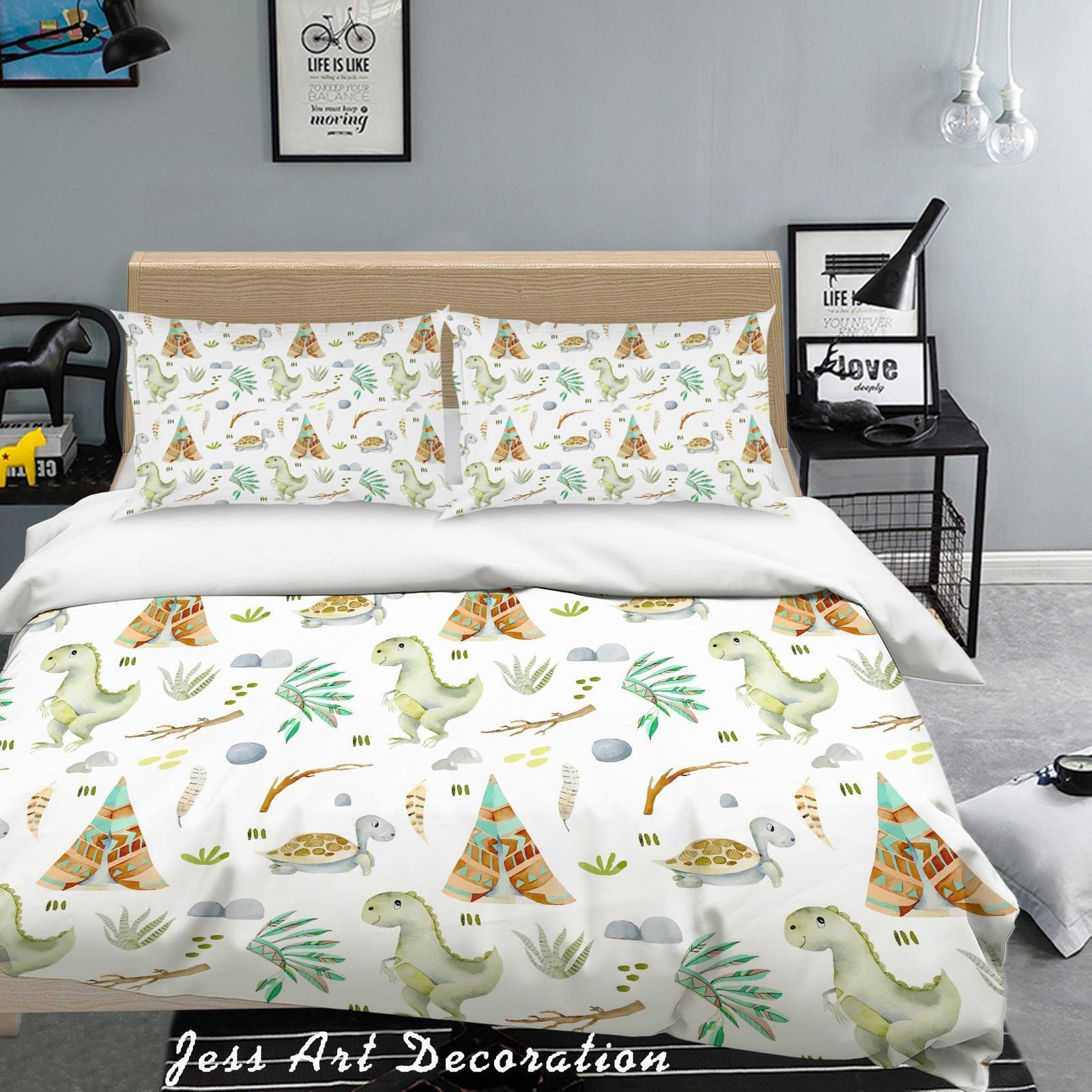 3D Watercolor Dinosaur Quilt Cover Set Bedding Set Pillowcases 61