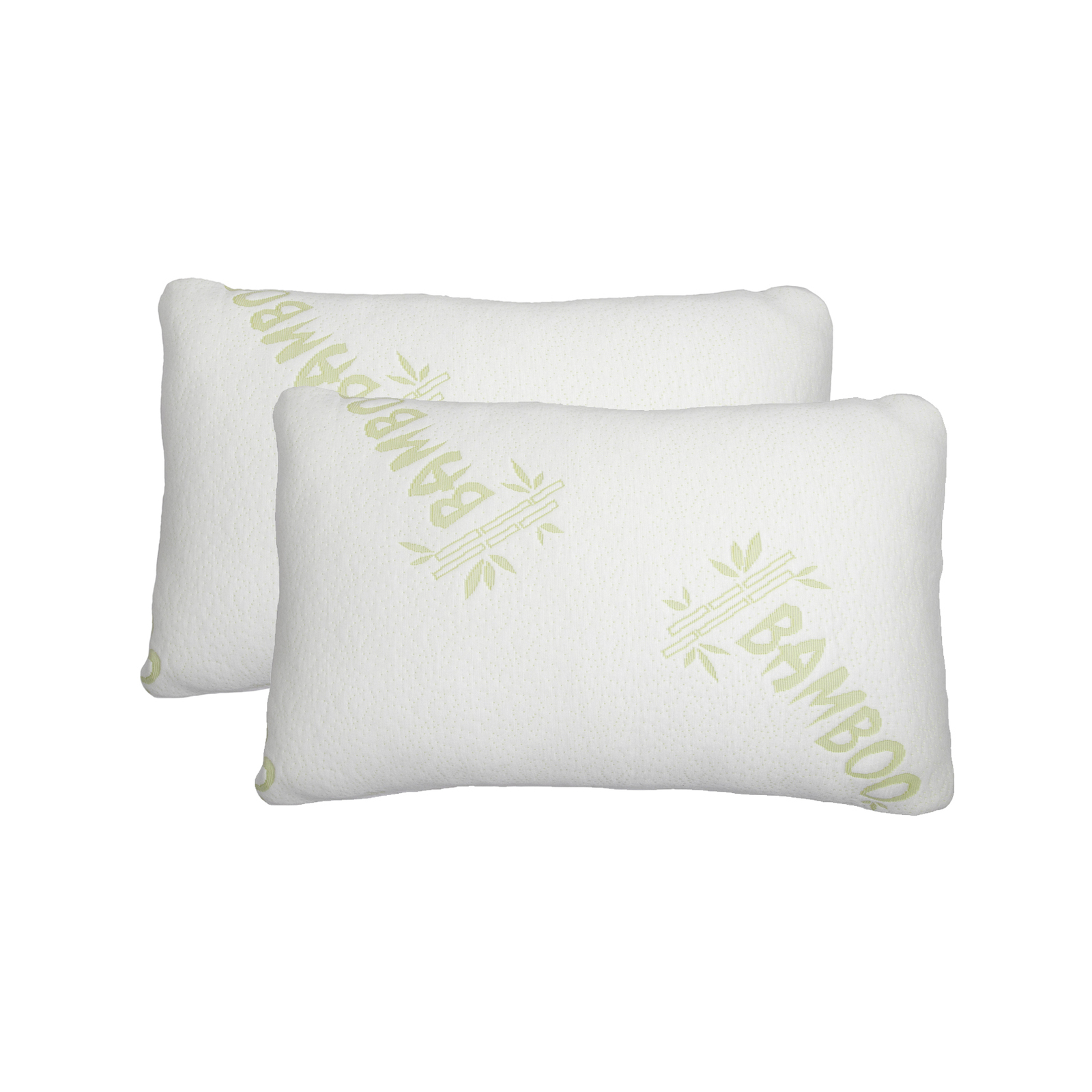 2PK Ardor Rolled Bamboo Memory Foam Pillow w/Removable Bamboo Cover