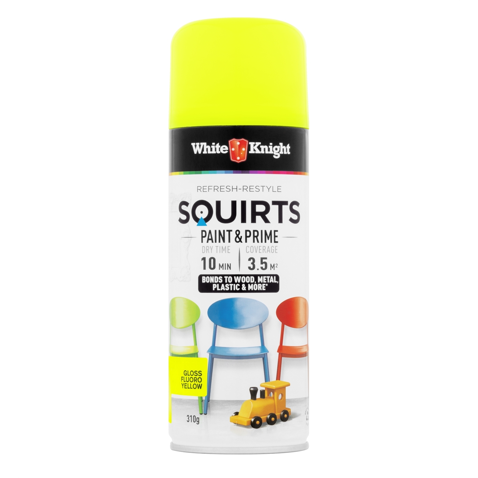 White Knight 310g Fluoro Yellow Squirts Spray Paint Bunnings Australia