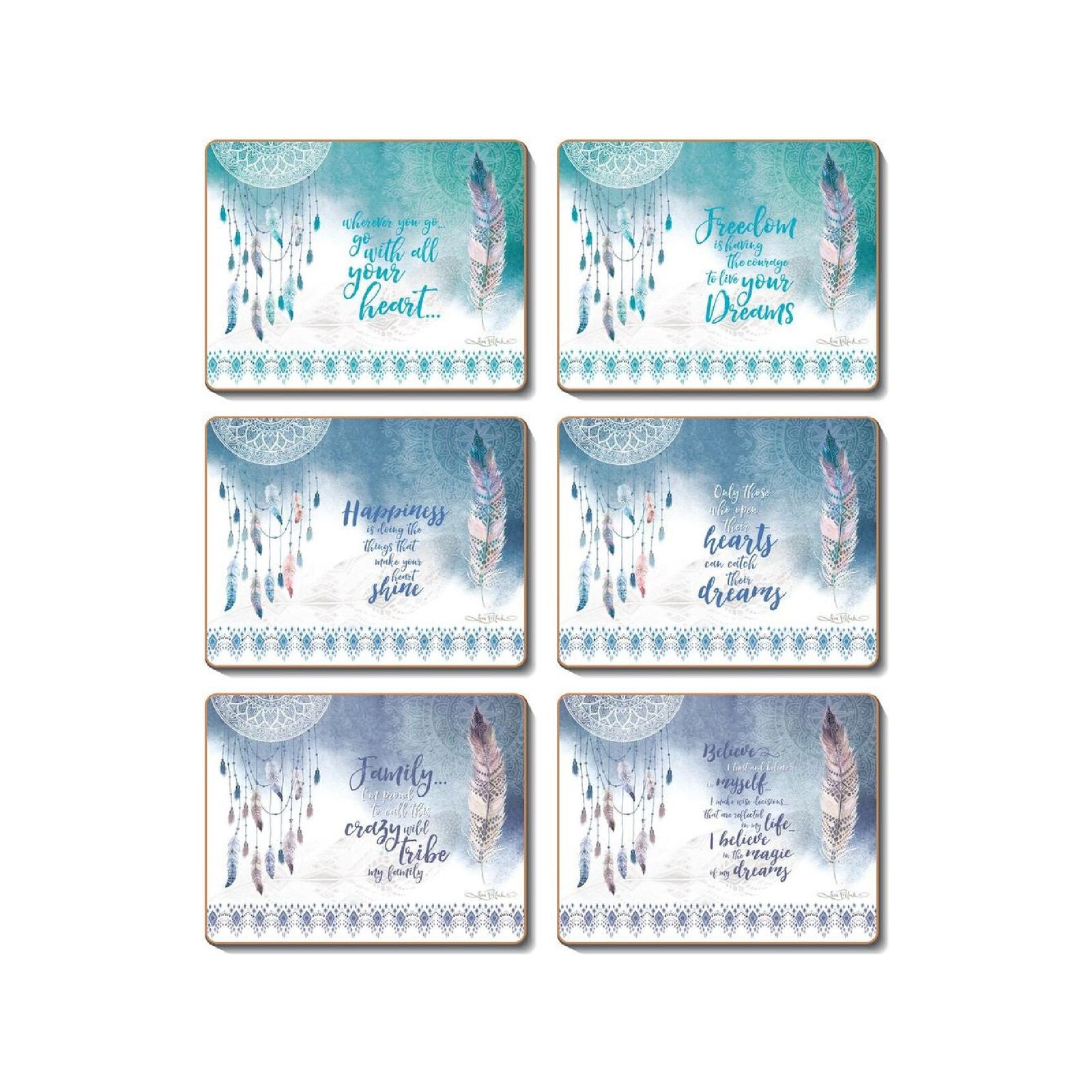 Cinnamon Cork Backed Coasters Set of 6 Feathers & Dreams Bunnings