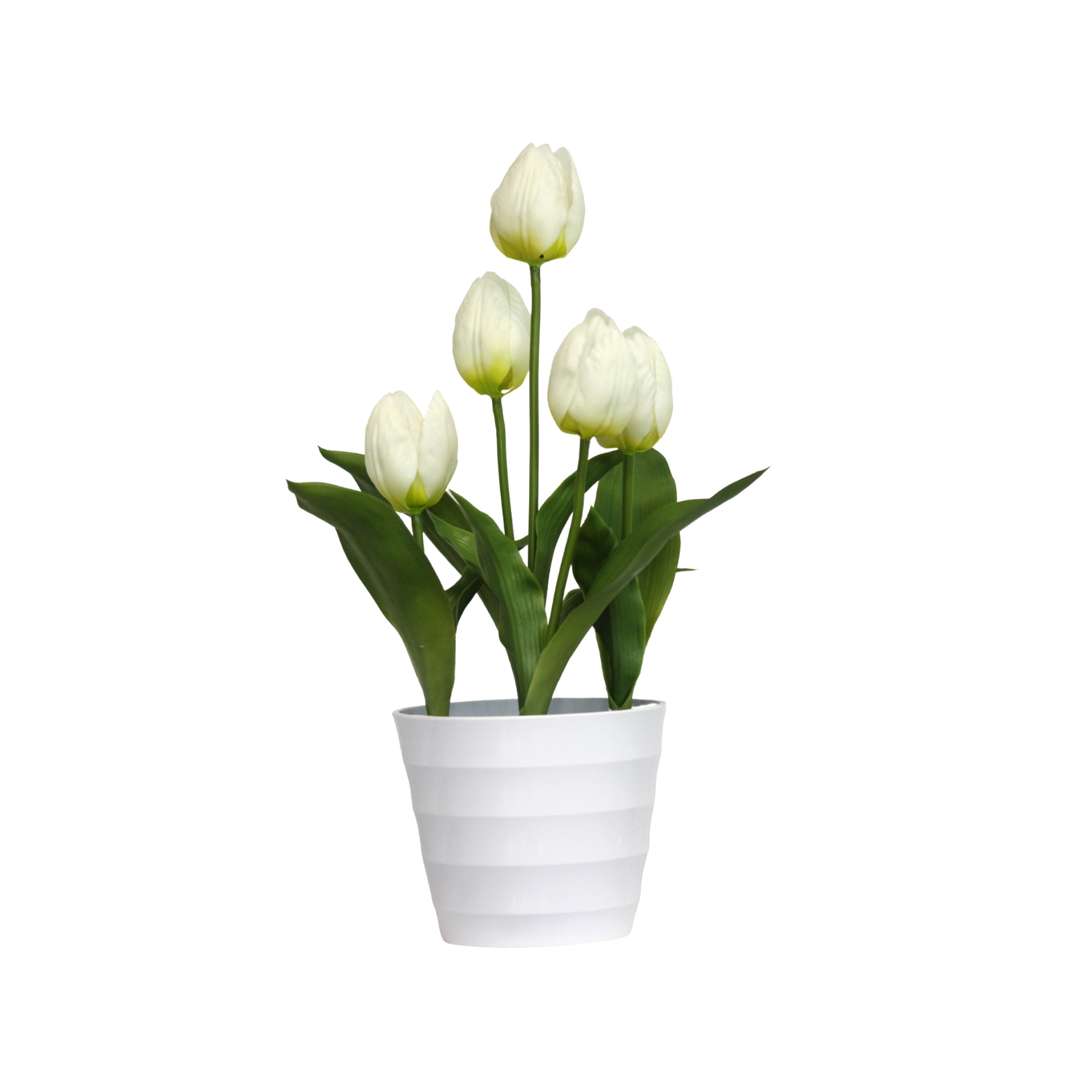 UN-REAL 48cm White Artificial Potted Tulip - Bunnings Australia