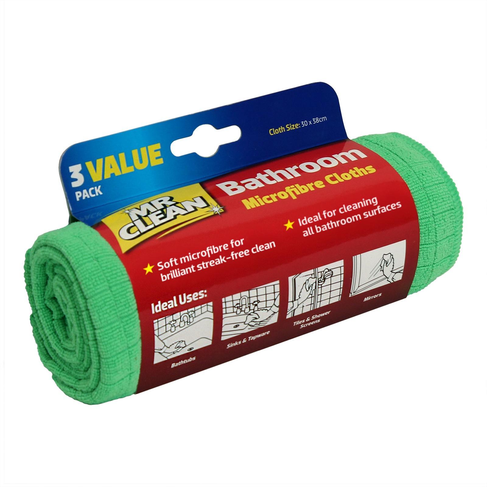 Mr Clean Bathroom Microfibre Cloths 3 Pack Bunnings New Zealand