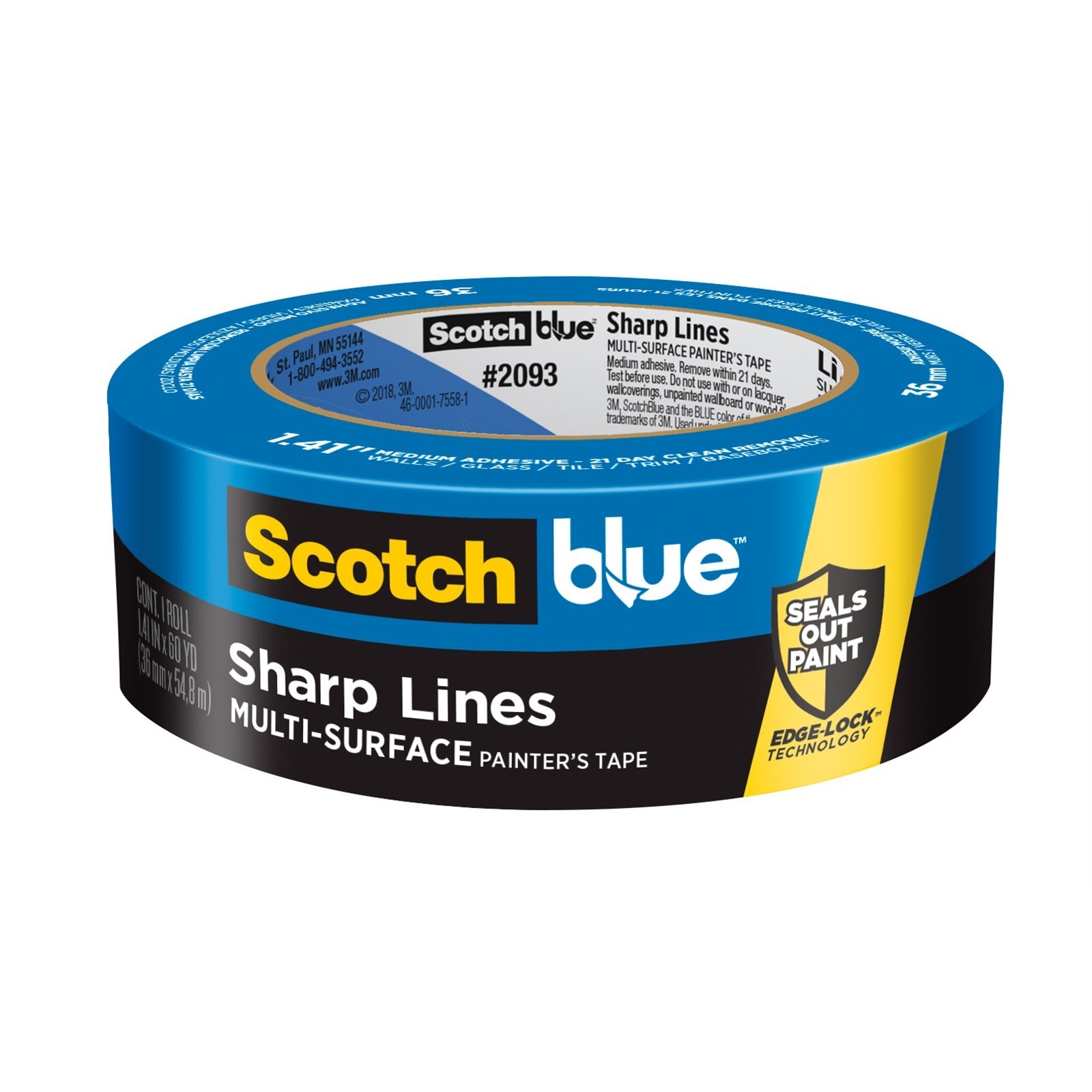 ScotchBlue 36mm x 55m Sharp Lines MultiSurface Painter’s Masking Tape