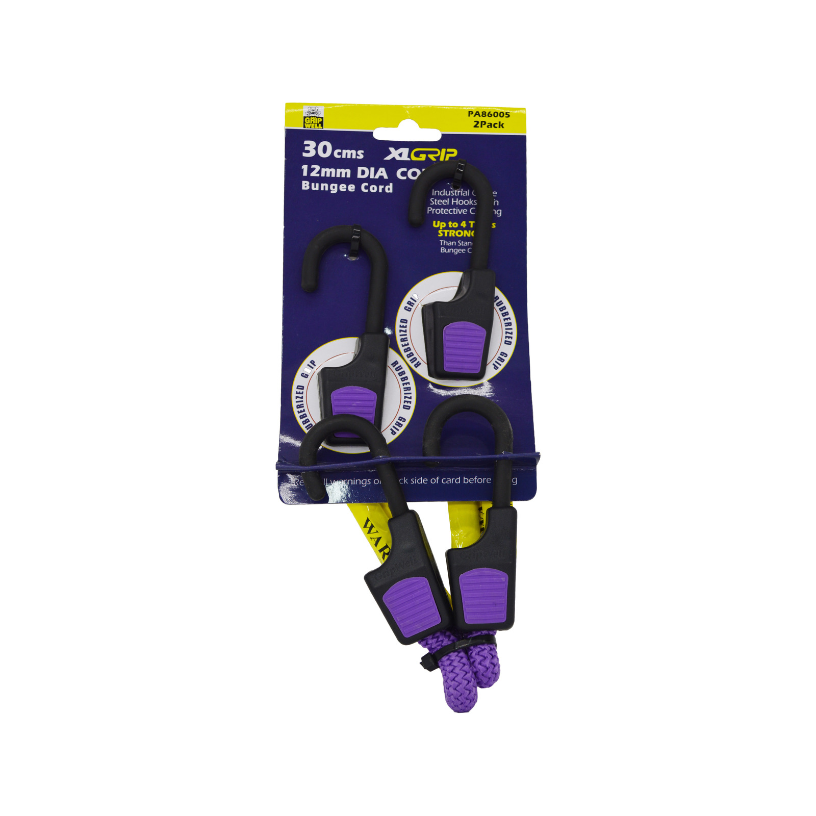 Gripwell 300 x 12mm Quadro Bungee Cord With Steel Hooks 2 Pack Bunnings Australia