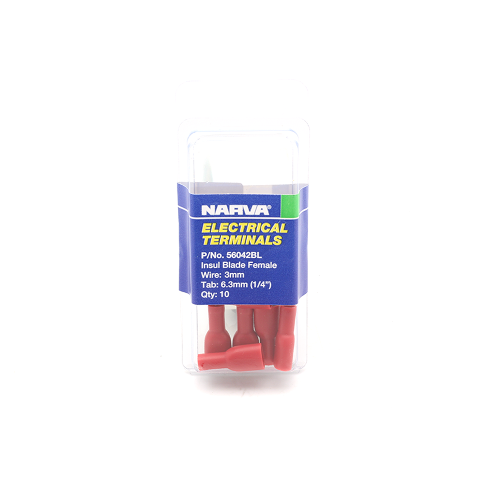 Narva 2.53mm Red Electrical Terminal Female Blade Connector 10 Pack