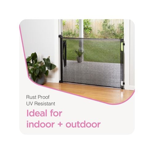 Perma Child Safety Black Extra Wide And Extra Tall Retractable Baby