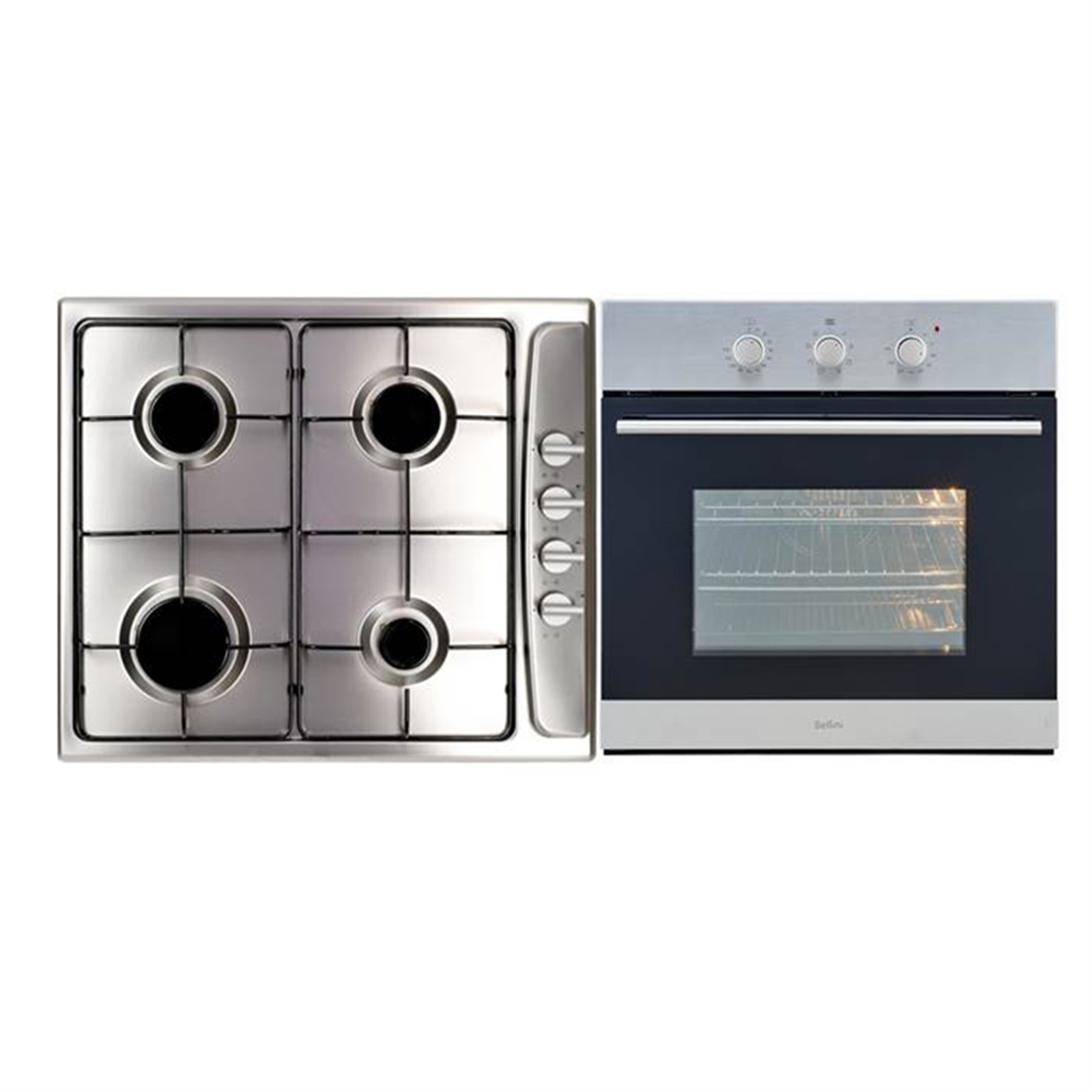 Bellini 60cm Stainless Steel Gas Cooktop / Electric Oven Builders Pack Bunnings Australia