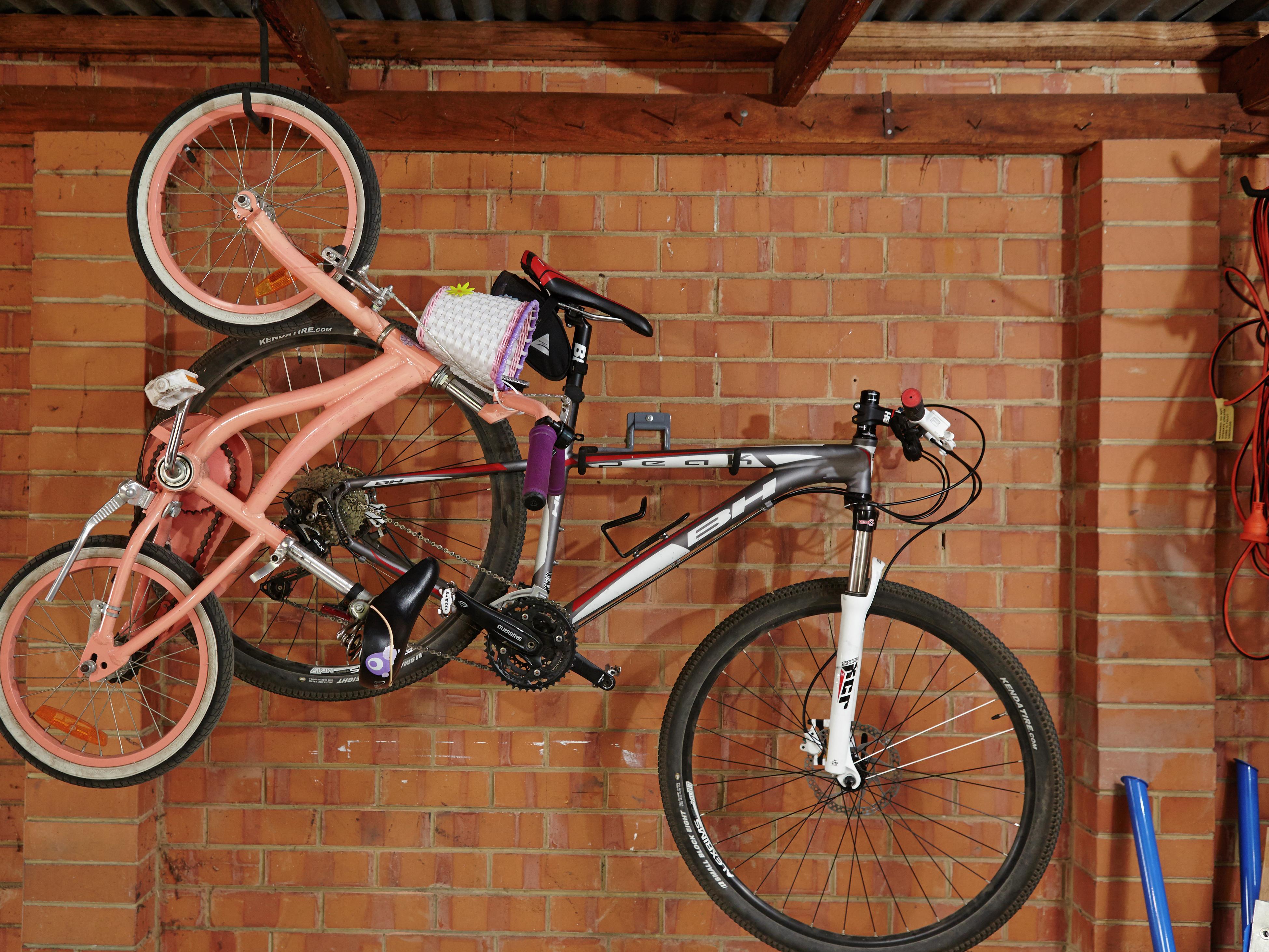 10 Creative Ways to Hang Up Your Bike  Hanging bike rack, Bike storage,  Bike