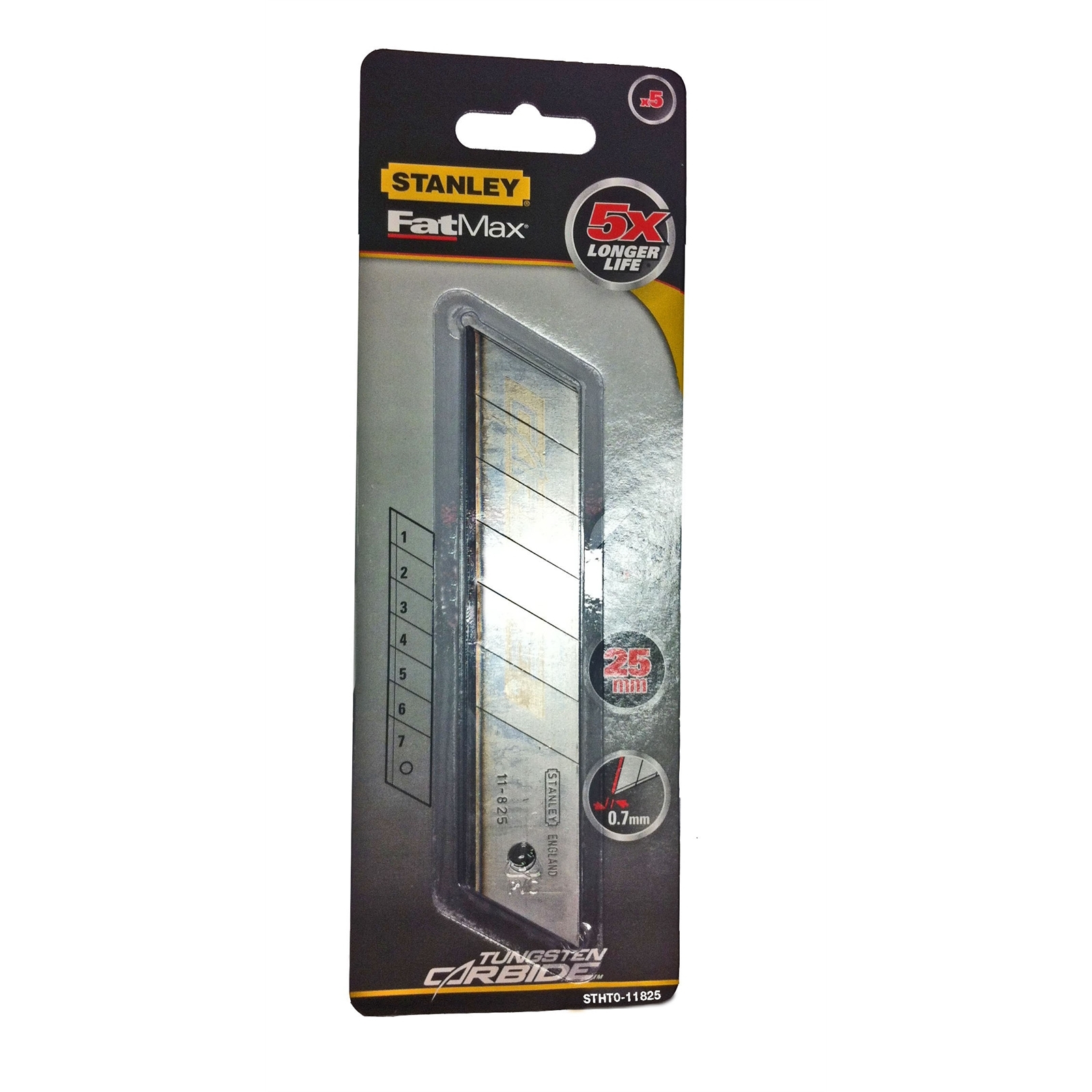 Stanley FatMax 25mm Carbide Snapoff Knife Blades 5 Pack Bunnings