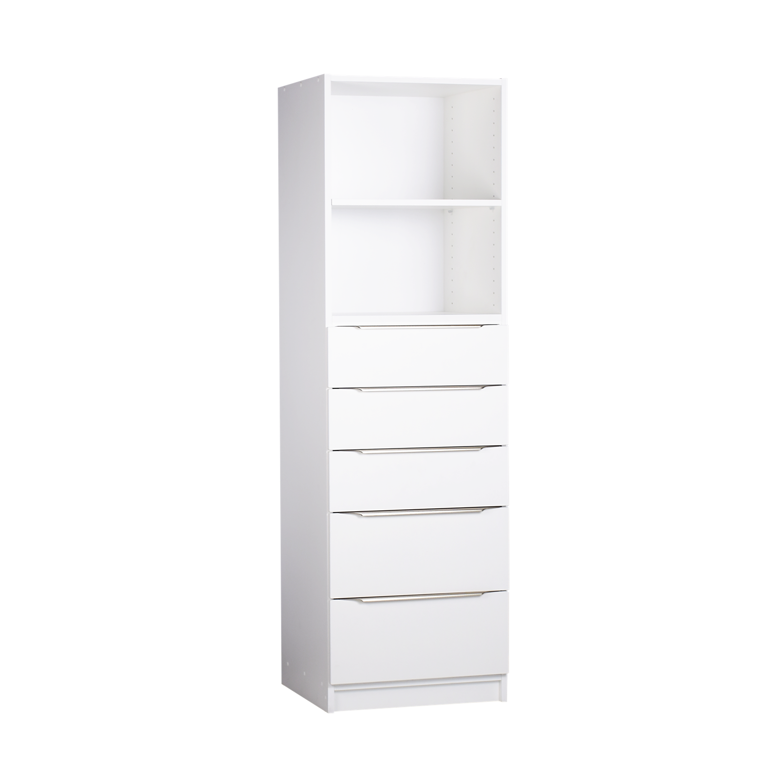 Multistore 1650 x 608 x 450mm Crisp White 1 Shelf 5 Drawer Storage Unit