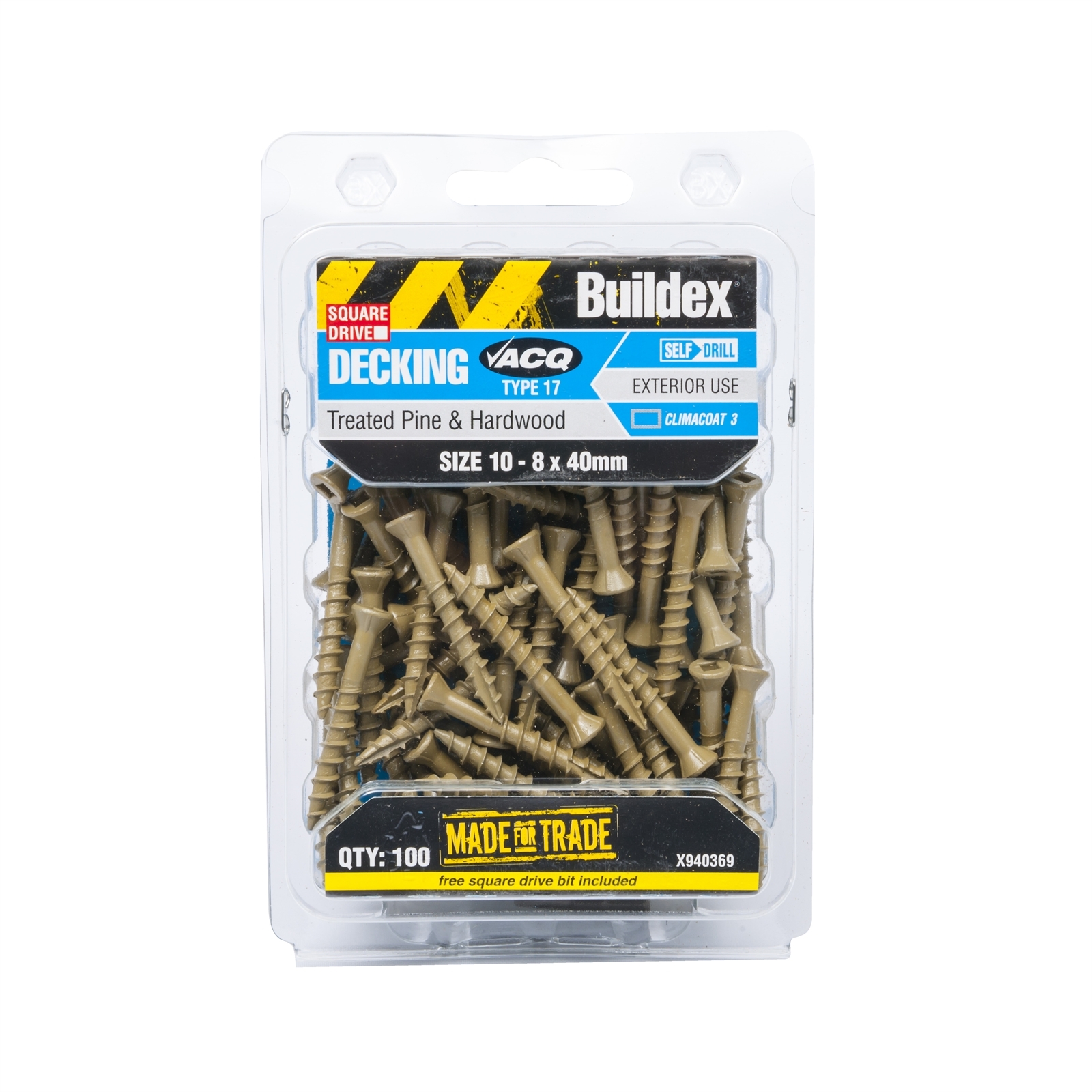 Buildex 108 x 40mm Climacoat Treated Pine And Hardwood Decking Screws