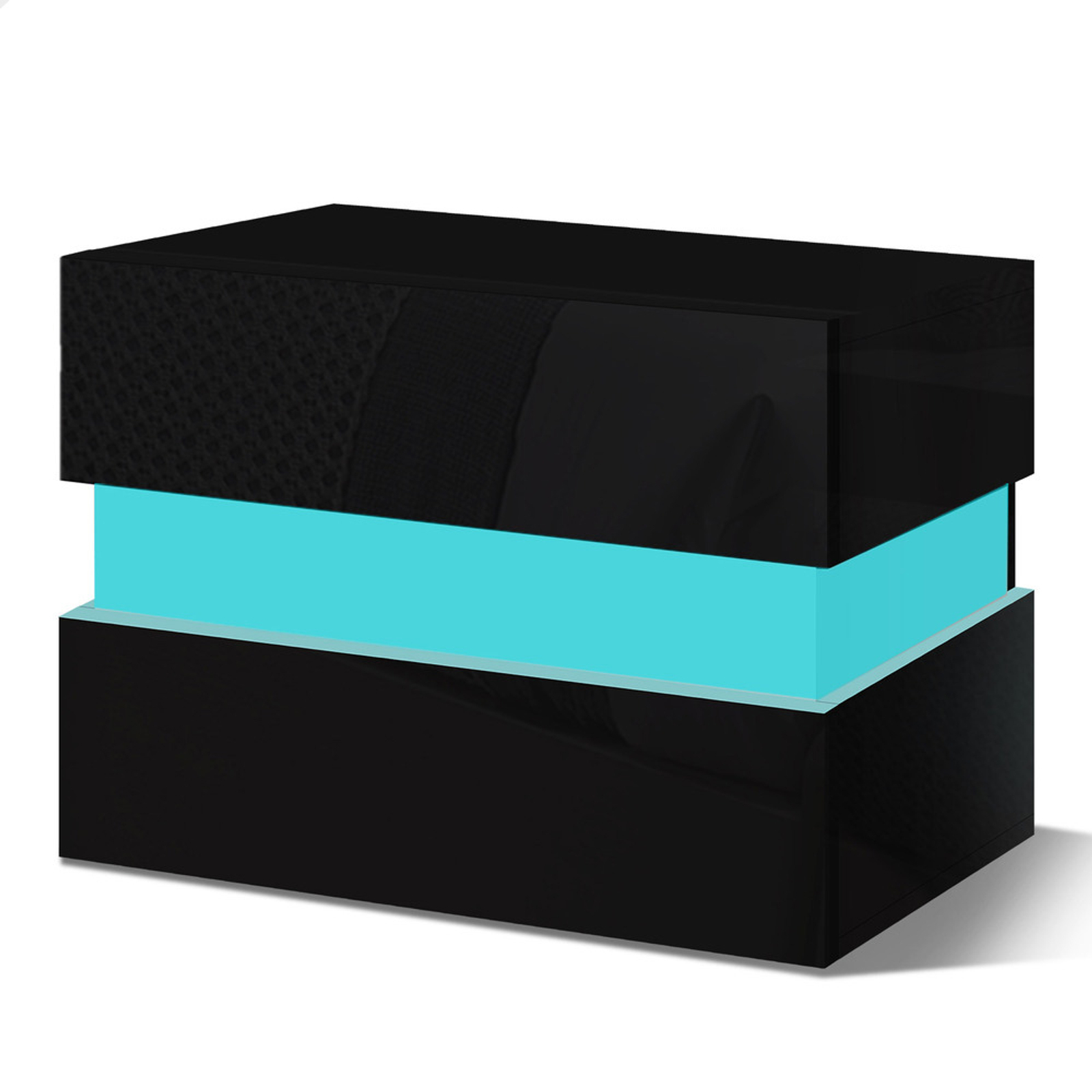 ALFORDSON LED Bedside Table Black Bunnings Australia