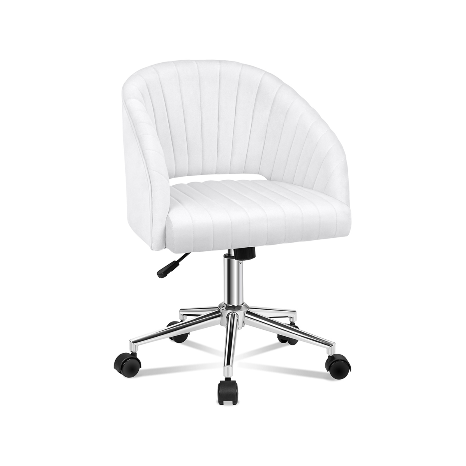 White velvet office chair