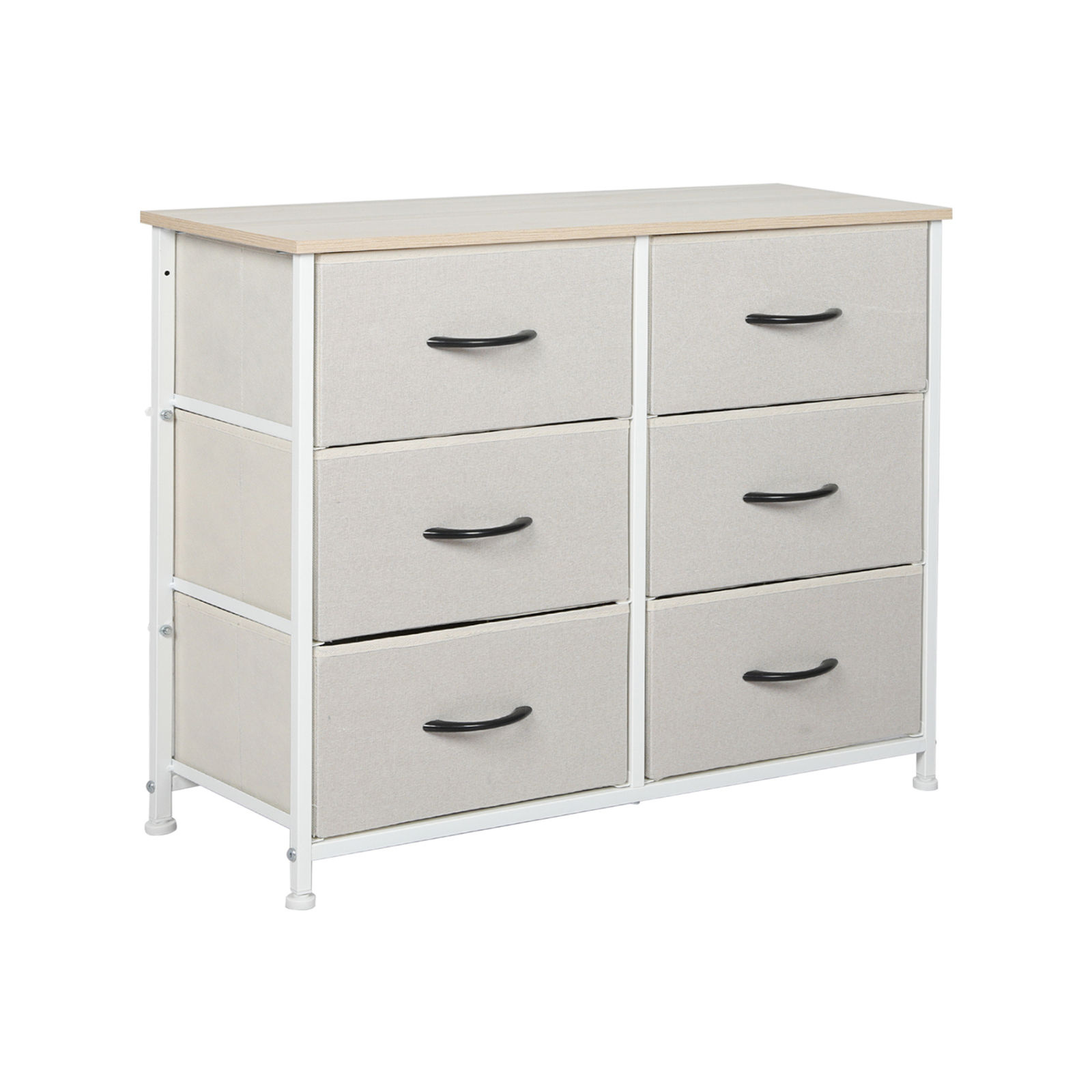 Levede 6 Chest of Drawers Storage Cabinet Beige - Bunnings Australia