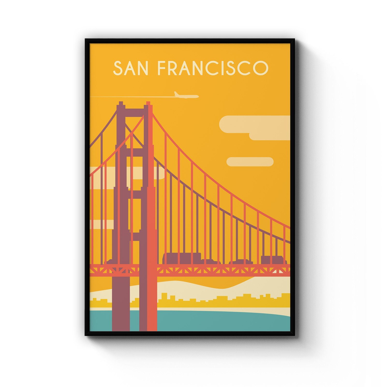 Retro San Francisco California USA Travel Wall Art - Bunnings Australia