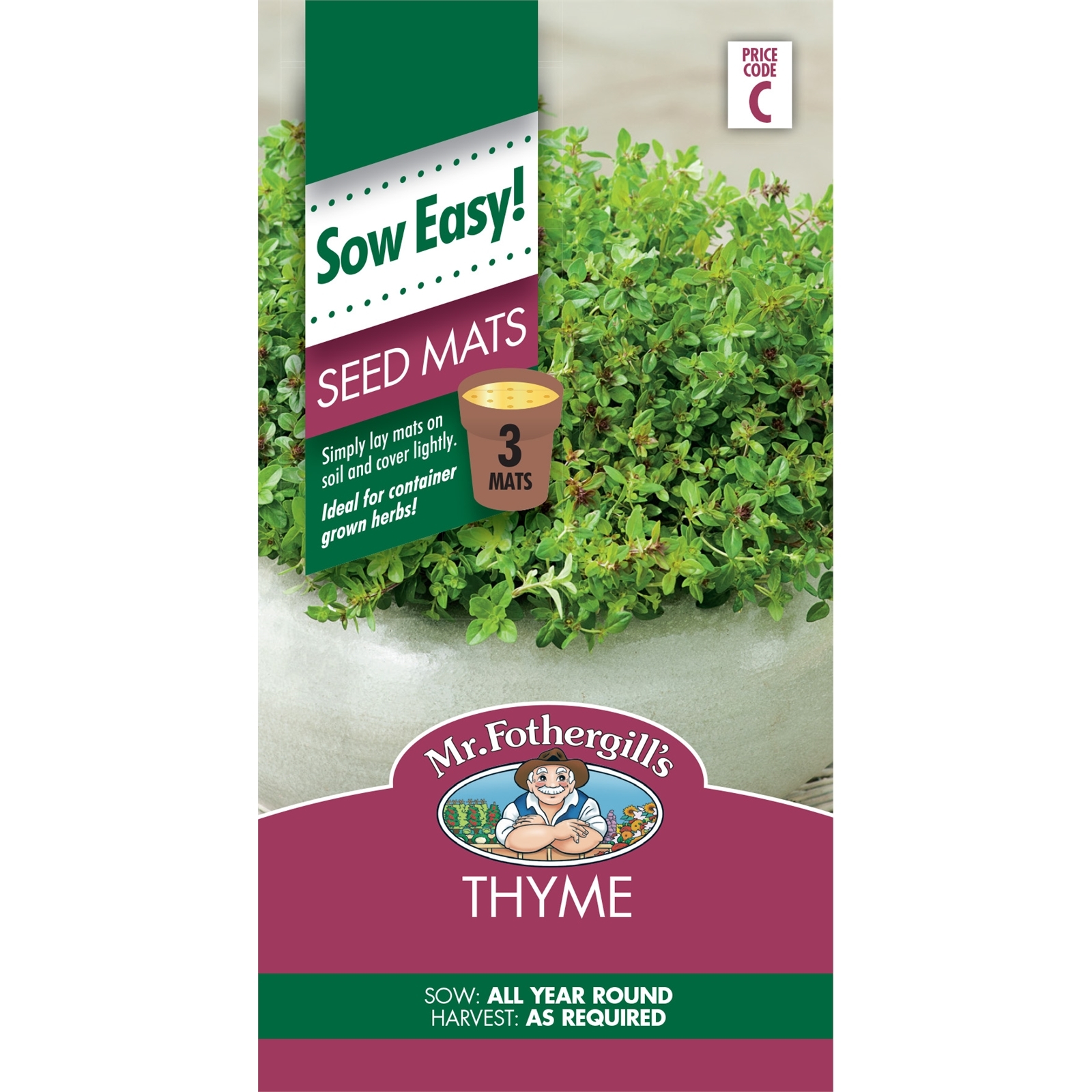 Mr Fothergill's Thyme Seed Mat Bunnings Australia
