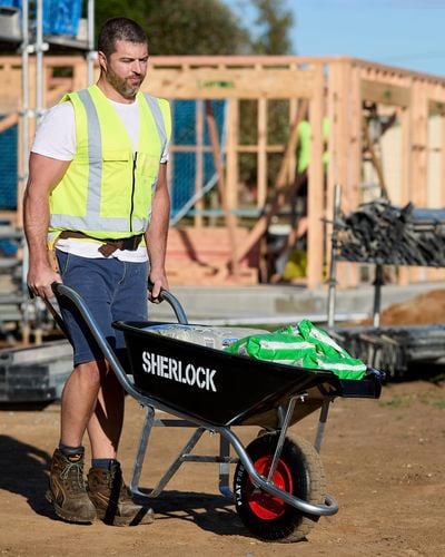 tradesperson using a cart