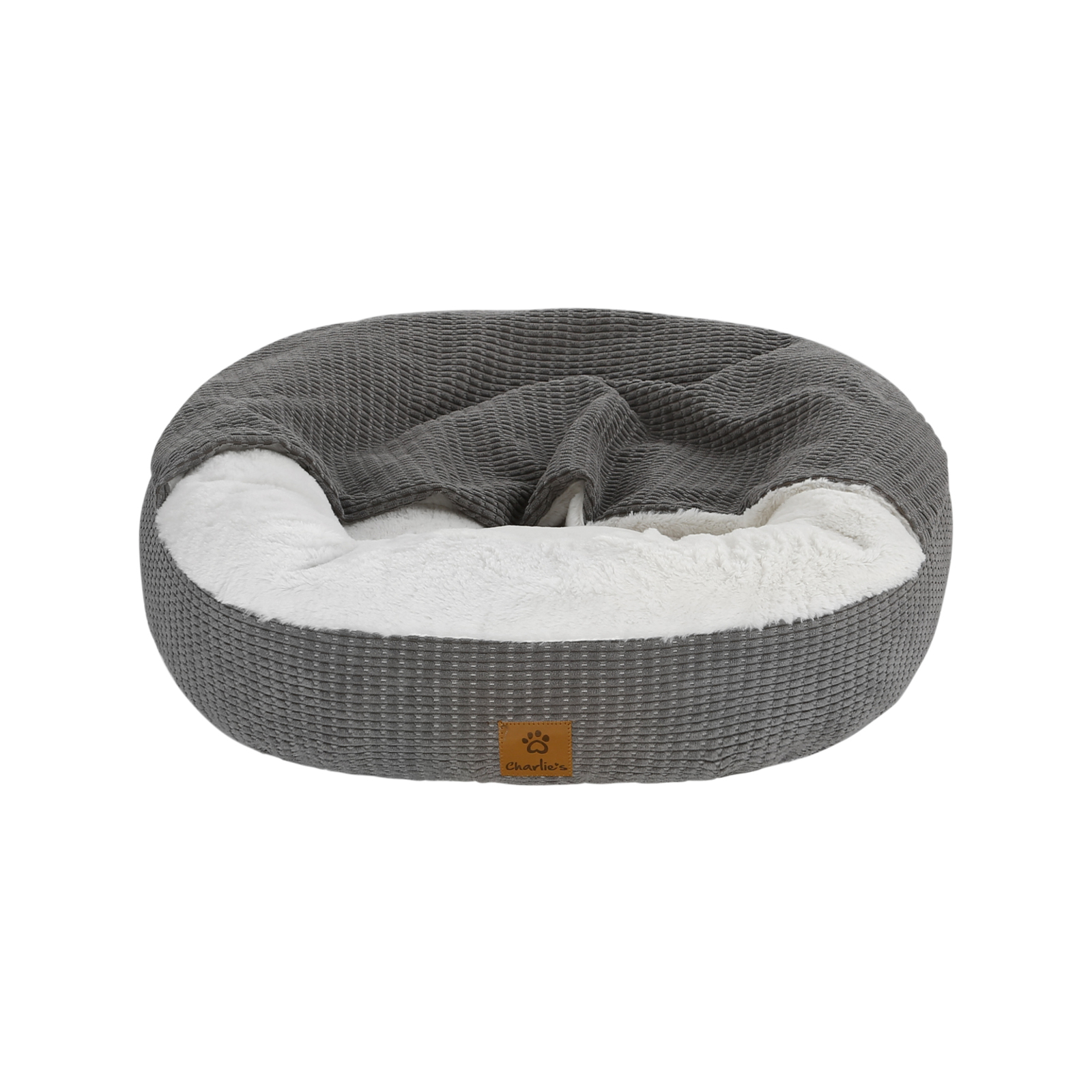 Charlie's Snookie Hooded Dog Bed Grey - Small - Bunnings Australia