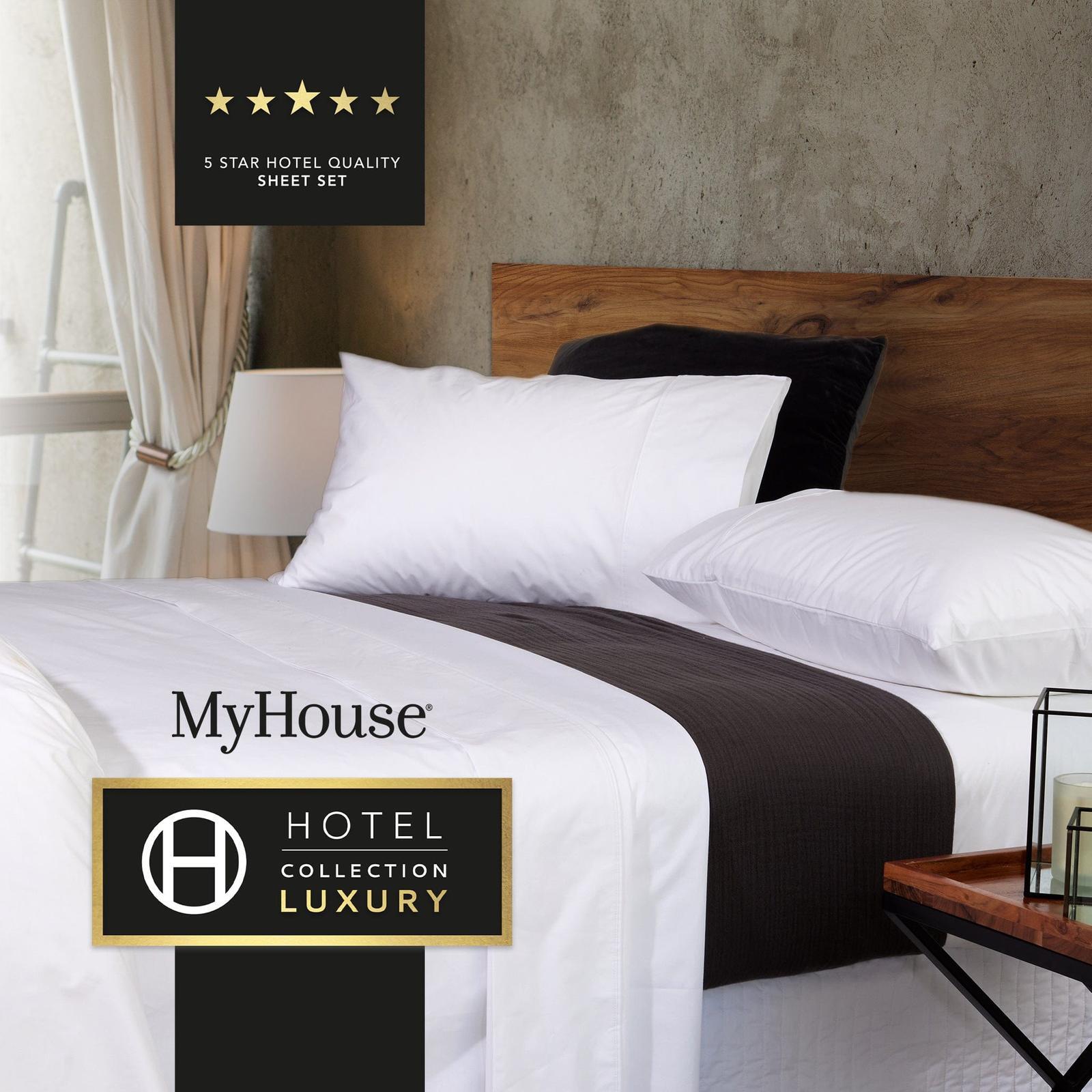 MyHouse Hotel Collection King Sheet Set Bunnings Australia