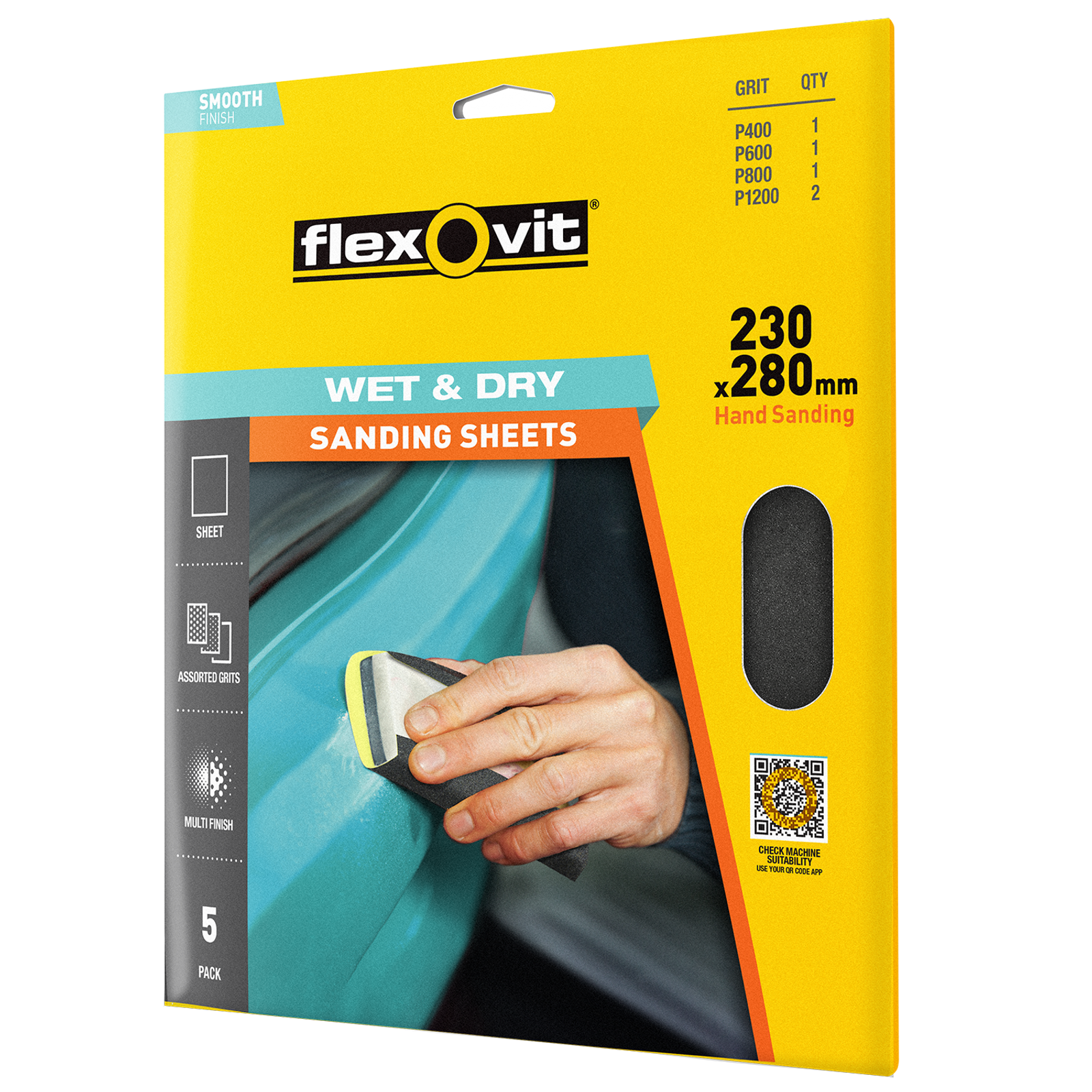 Flexovit 230 X 280mm Wet and Dry Sanding Sheets 5 Pack Bunnings