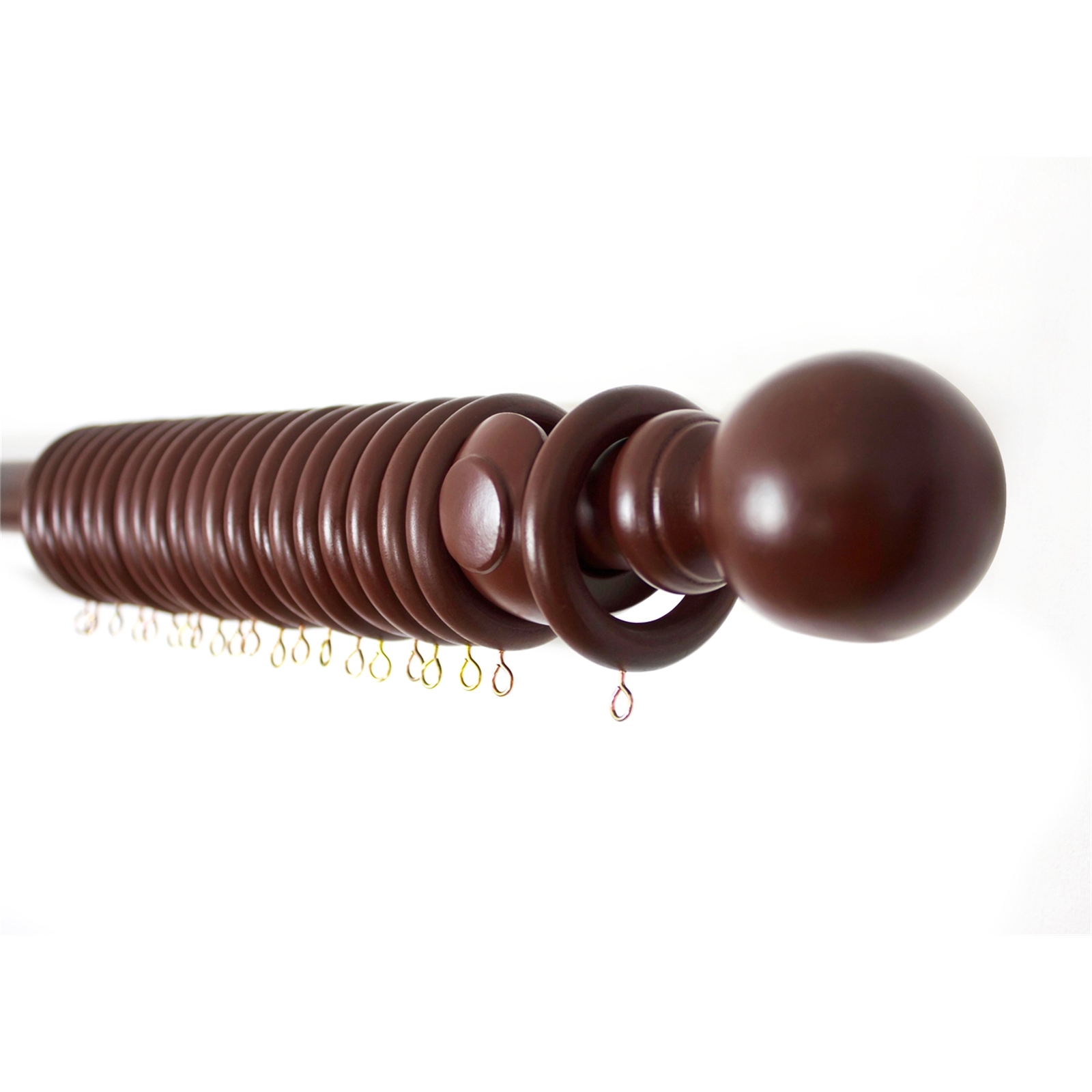 Windoware 260cm x 33mm Walnut Wooden Curtain Rod Set Bunnings Australia