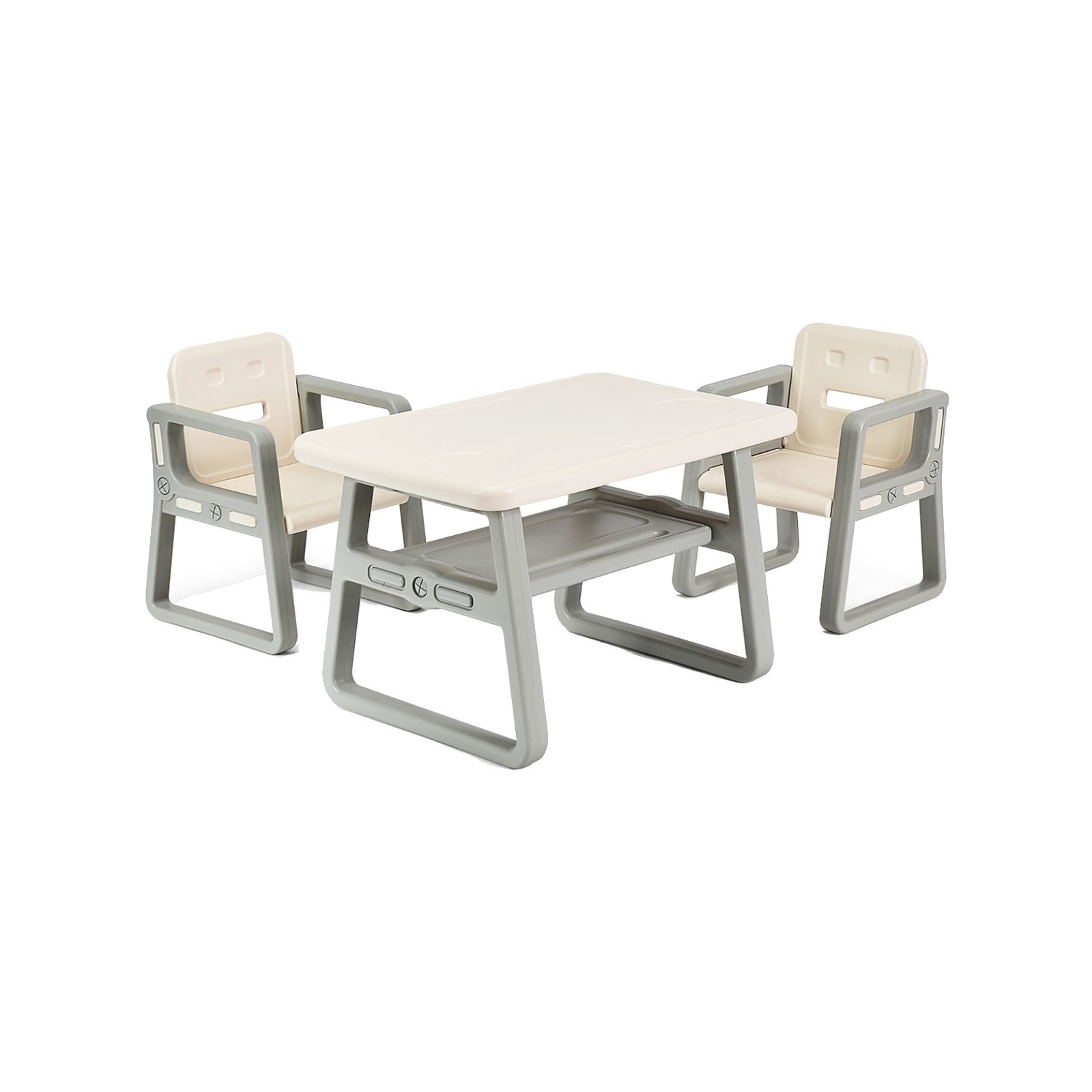 Costway Kids Table and Chairs Set Children Toy Play Desk, Grey ...
