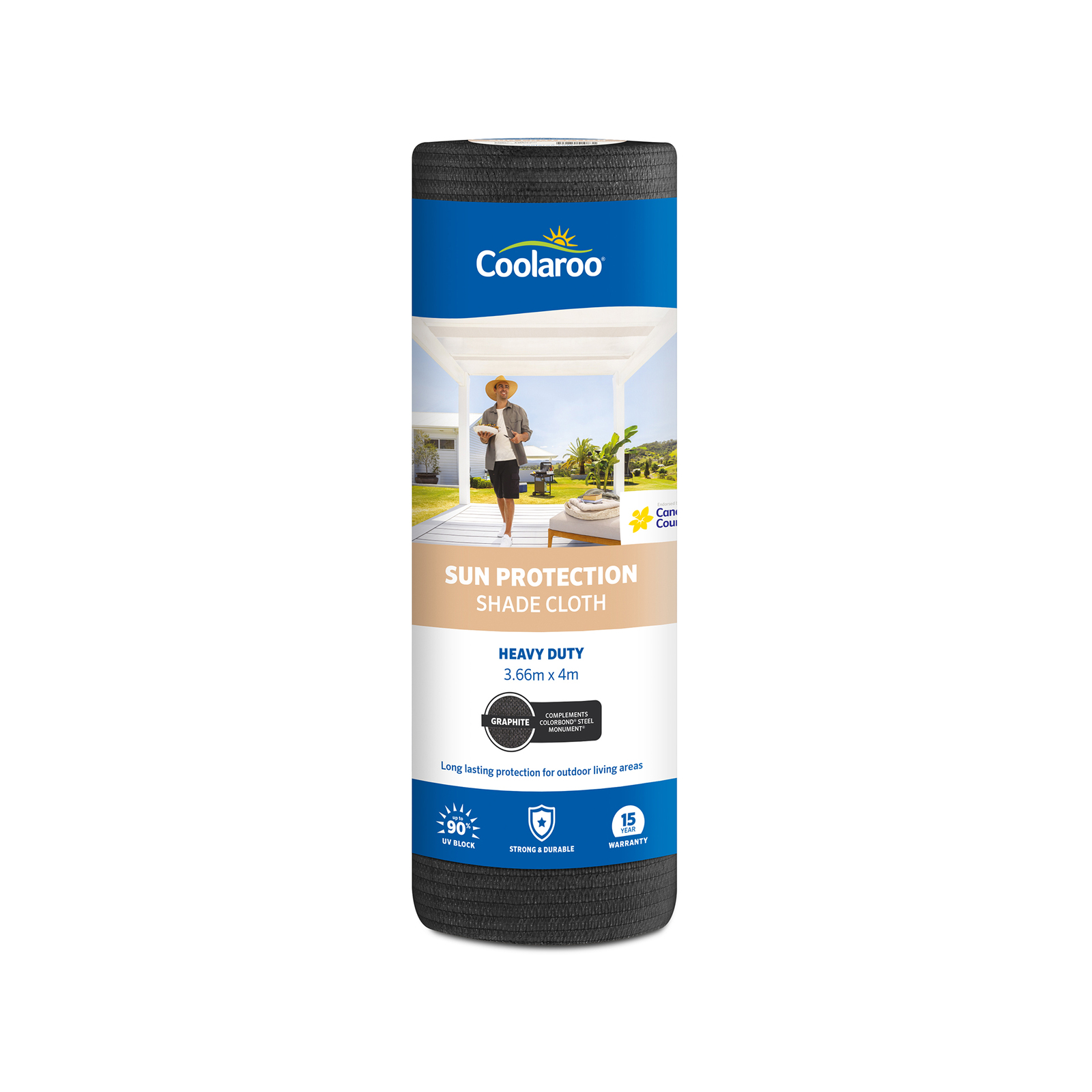 Coolaroo 3.66 x 4m Graphite 90 Shade Cloth Bunnings Australia