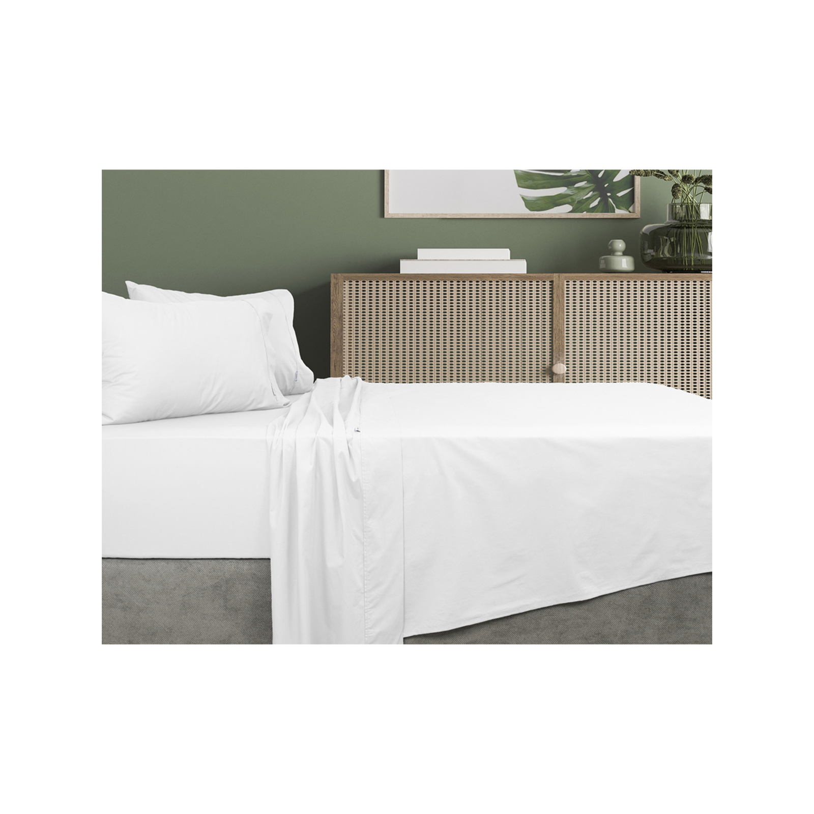 Algodon King Bed Fitted Sheet Set 500TC Organic Cotton White Bunnings