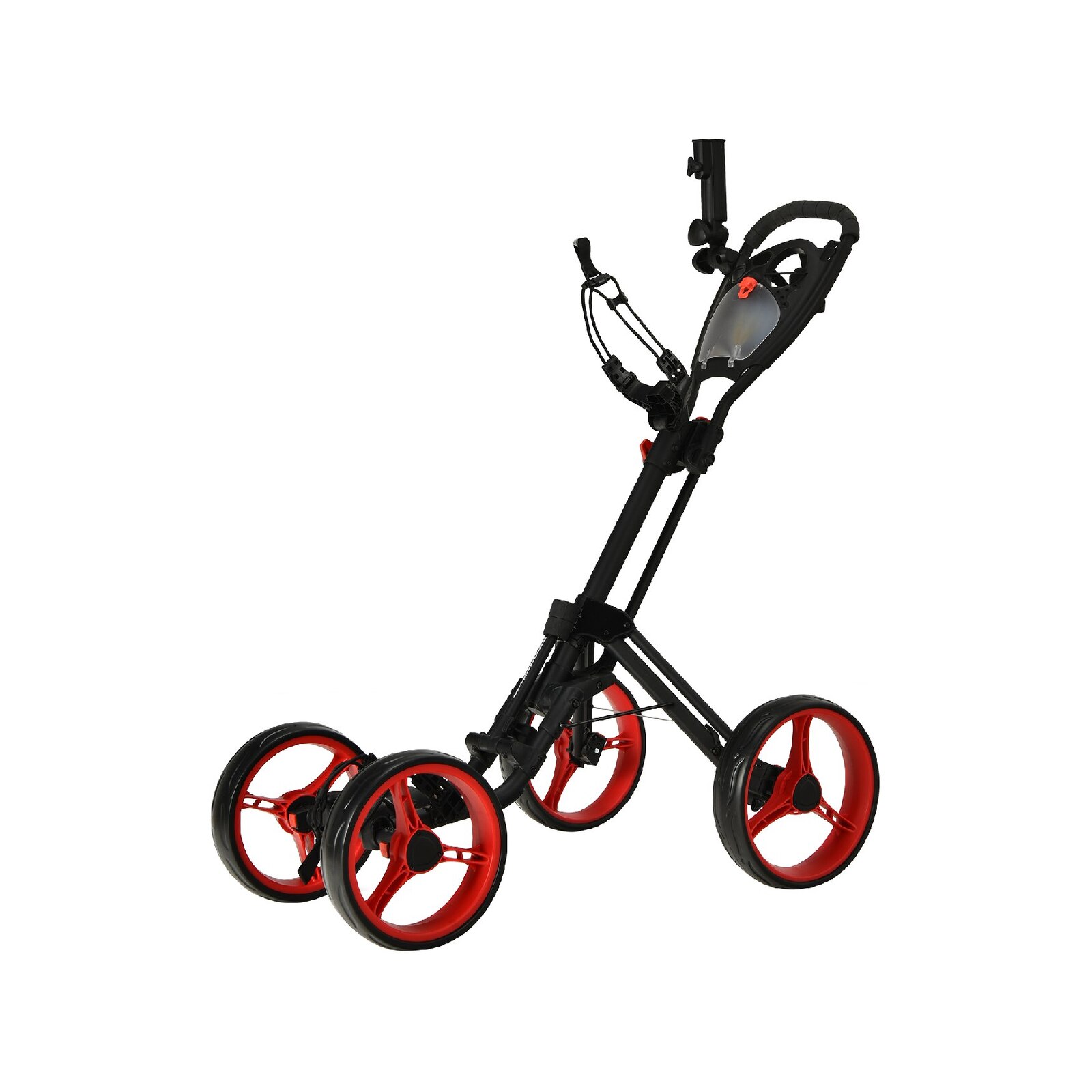 Costway Folding Golf Trolley w/Scoreboard&Adjustable Handle Red