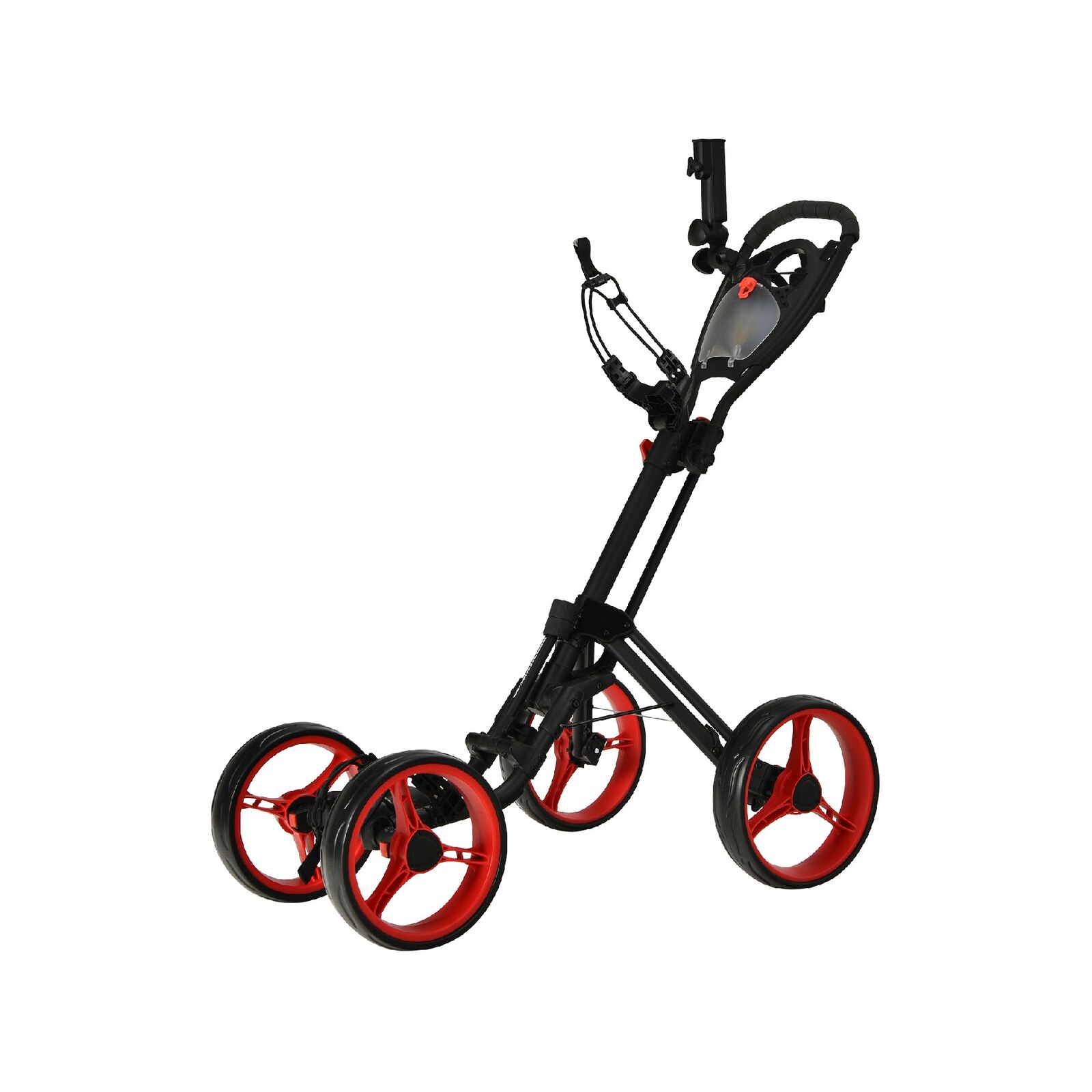 Costway Folding Golf Trolley w/Scoreboard&Adjustable Handle Red ...