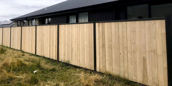 Close-up of fence using Laminata timber