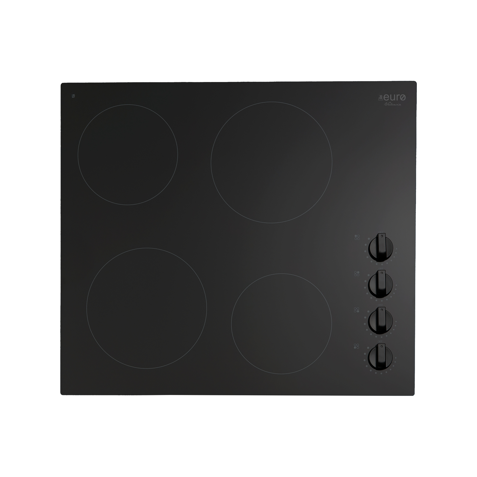 Euro 60cm Black 4Zone Electric Cooktop Bunnings Australia