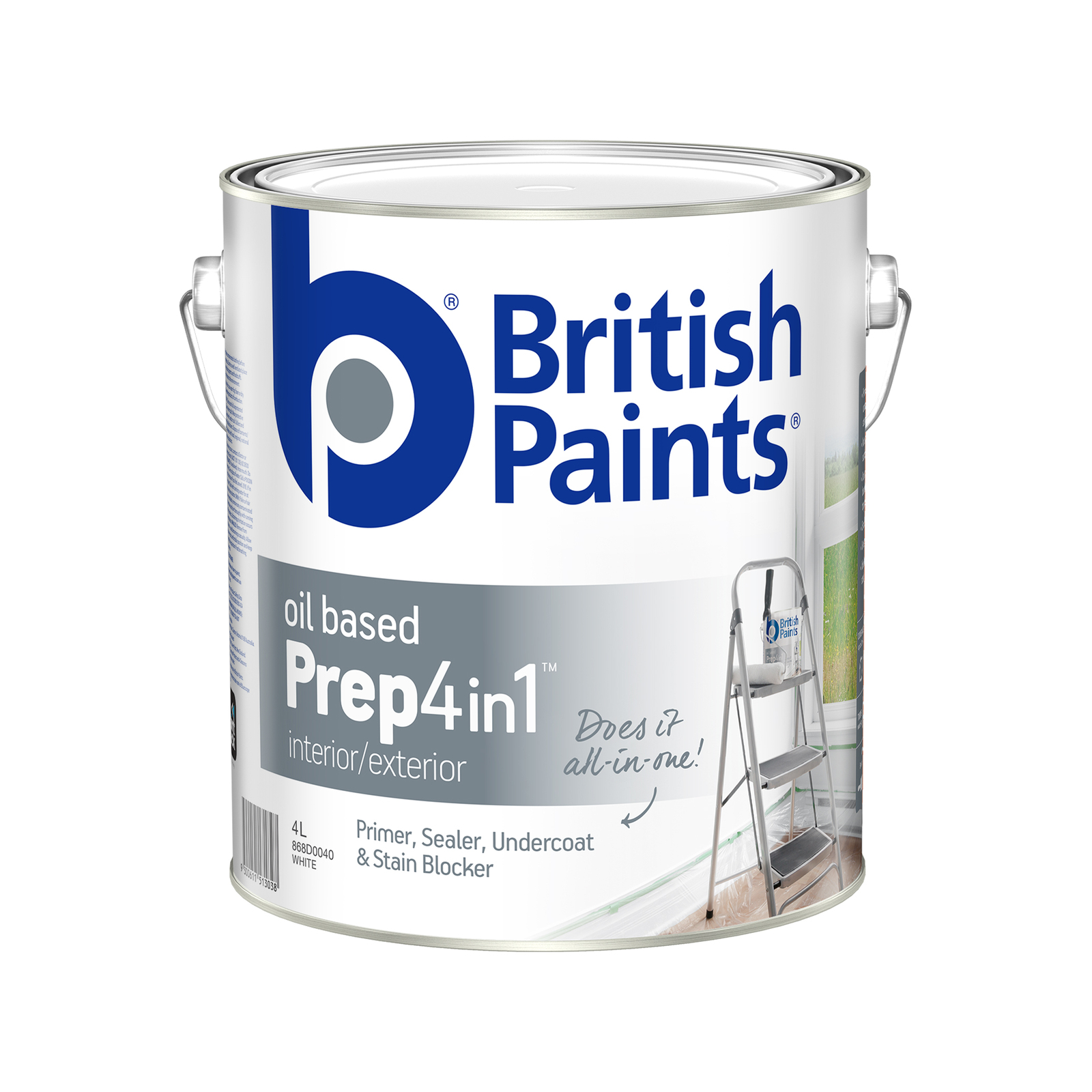 British Paints Prep 4 In 1 White OilBased Primer Sealer Undercoat 4L Bunnings Australia