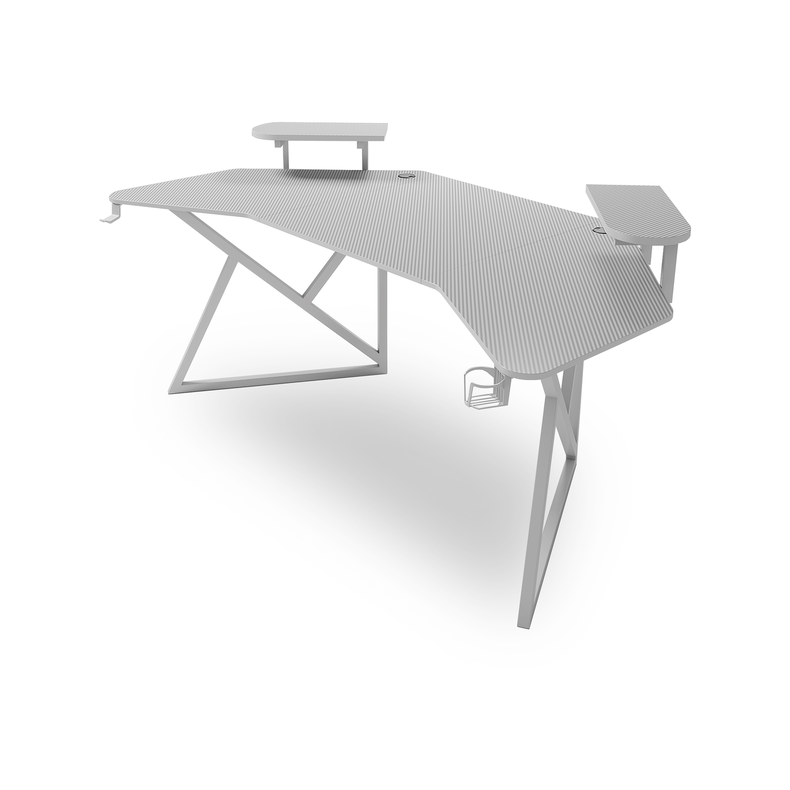 MIUZ White Gaming Desk Large Size Gaming Waterproof Office Desk Carbon