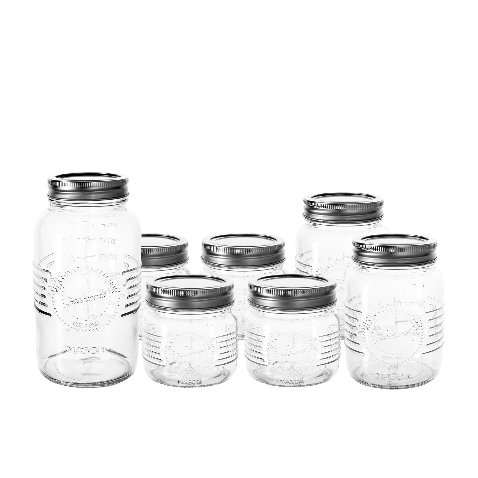 Salisbury & Co Old Fashioned Round Mason Jar Set 7pc Bunnings Australia