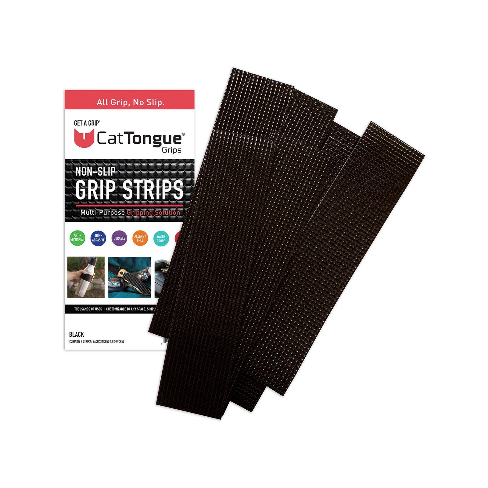 Cat Tongue 21cm Black NonAbrasive Grip Tape Strips 7 Pack Bunnings Australia