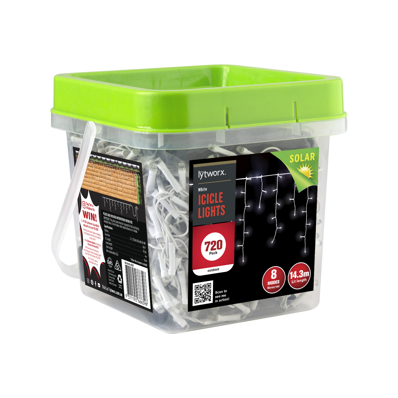 Lytworx 720 LED White Solar Icicle Lights Bunnings Australia