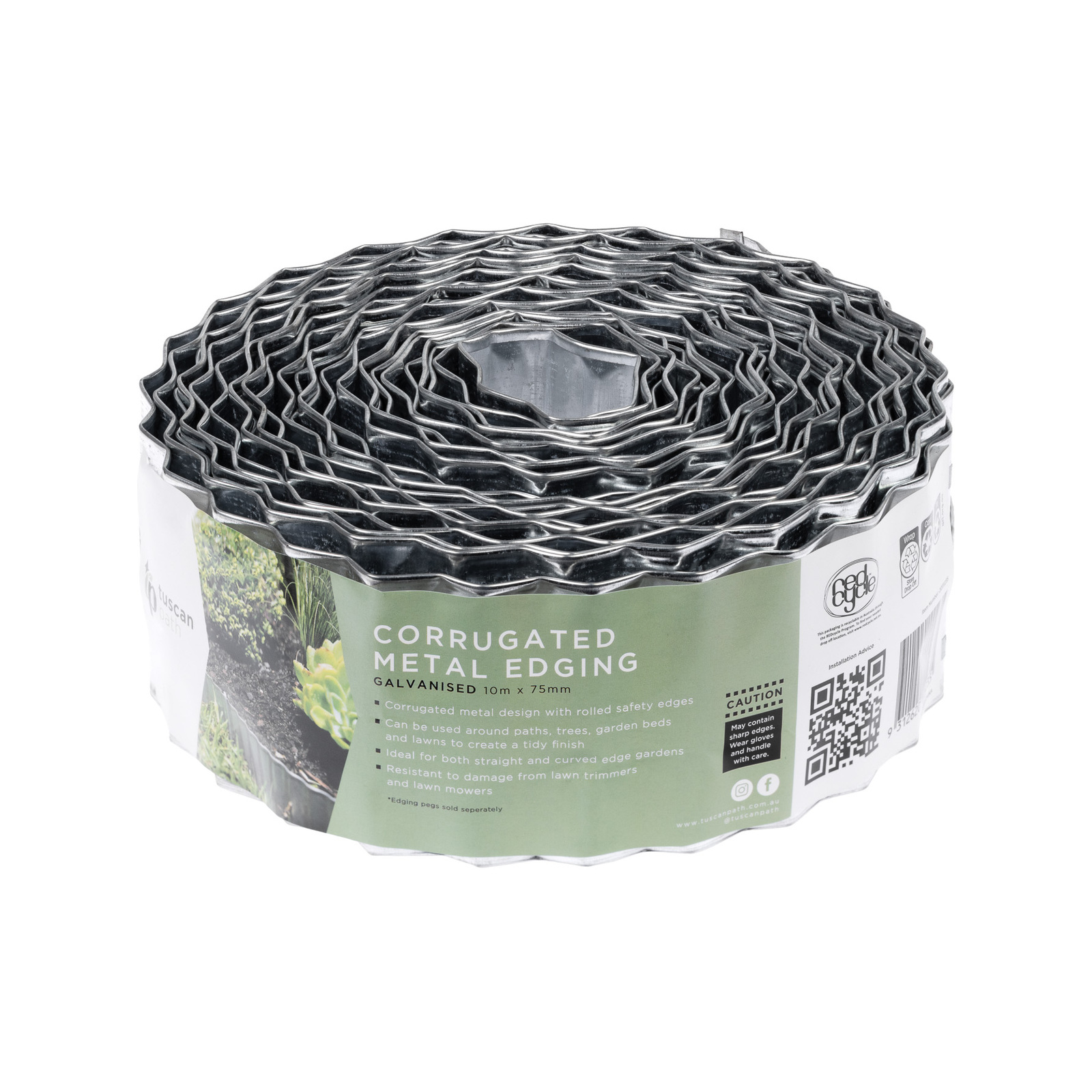 Tuscan Path 75mm x 10m Galvanised Corrugated Garden Edging Bunnings Australia