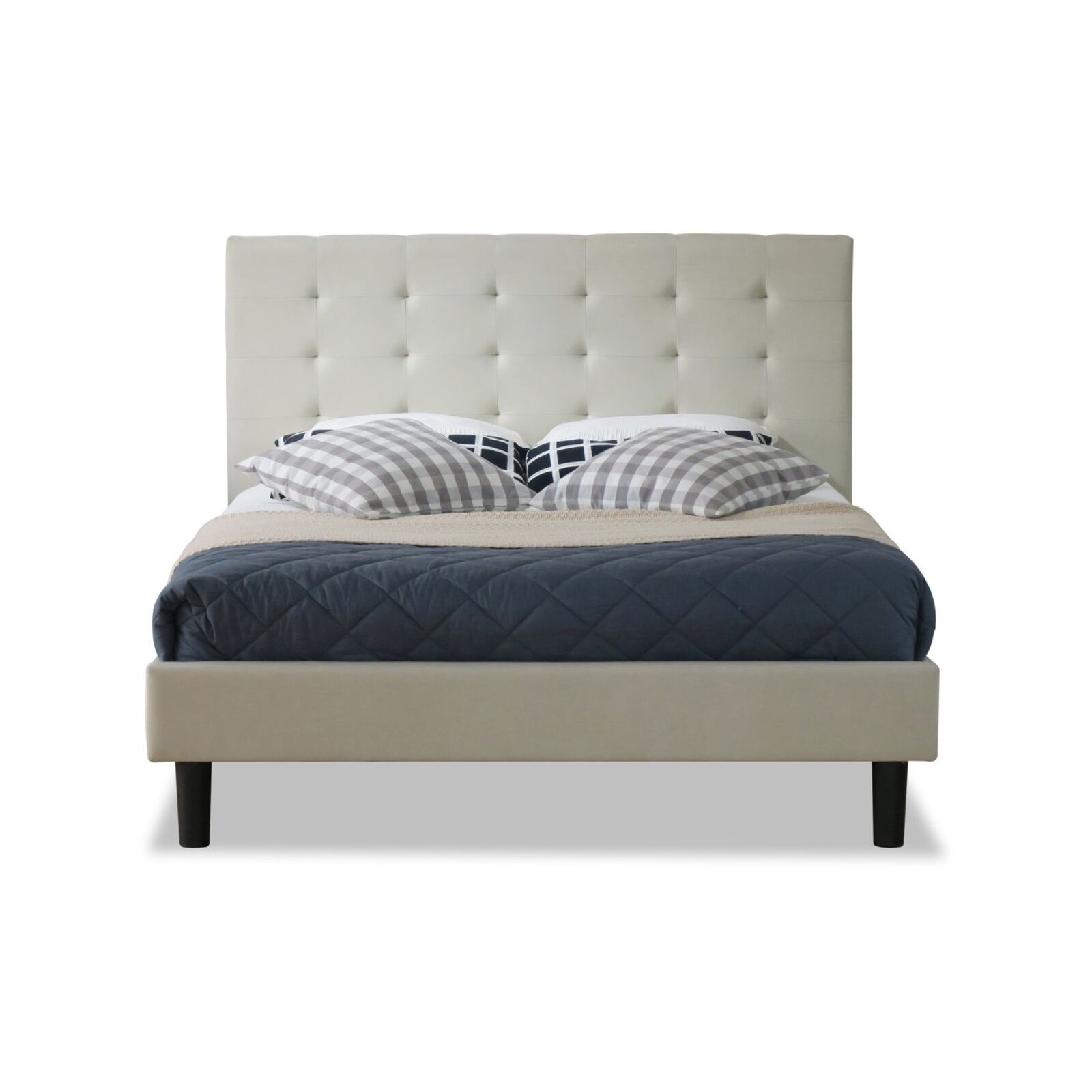 Istyle Alexis Wilt King Single Bed Frame Fabric Beige Bunnings Australia