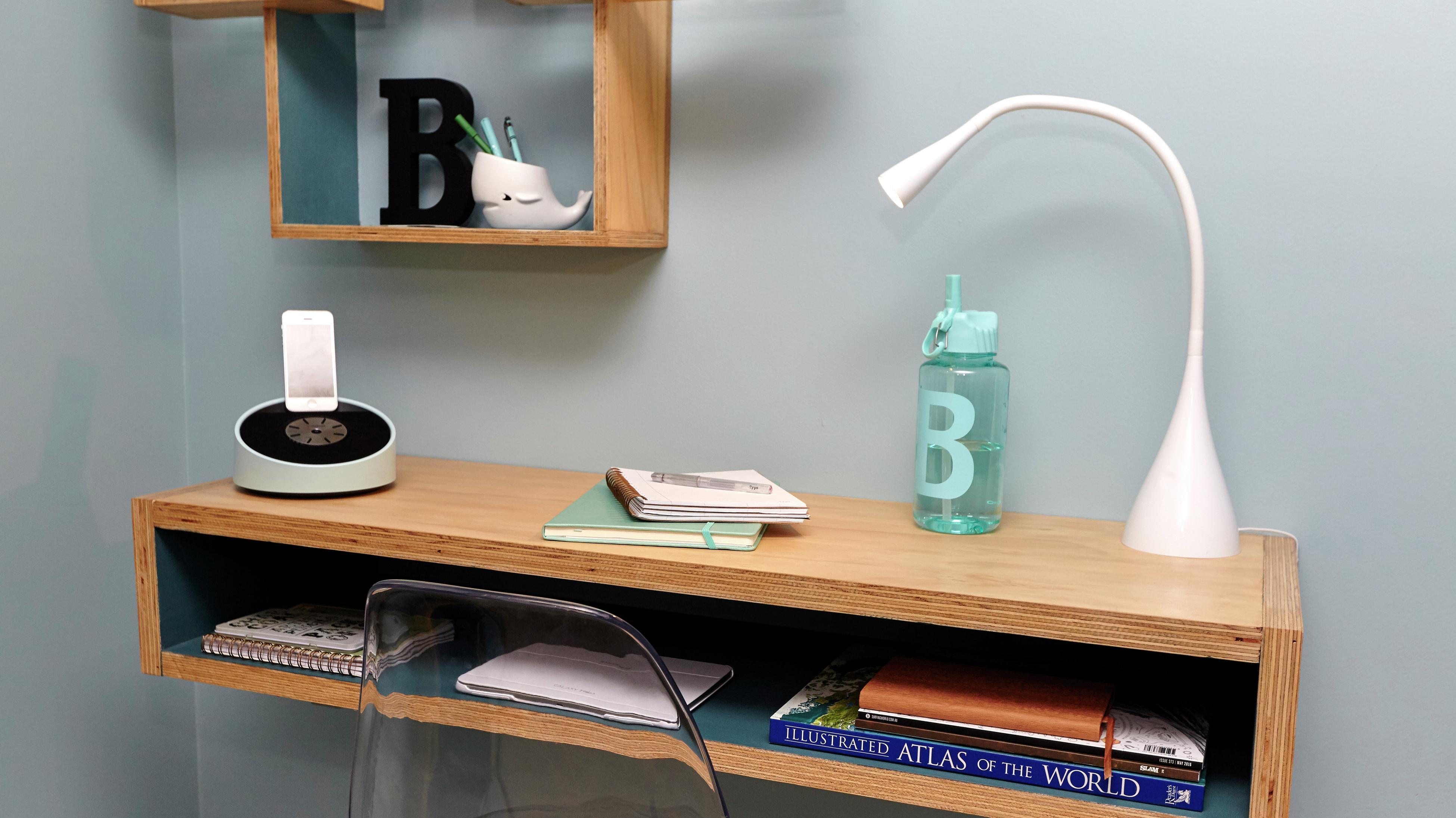 Floating on sale desk shelf